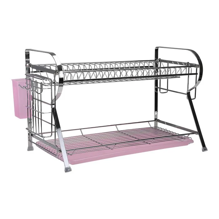 Royalford RF2565 2 Layer Dish Rack with Drip Tray| Strong & Sturdy Countertop Dish Drying Rack | Utensil Holder | Perfect for Modern Kitchens & Daily Use in Home - Image 3