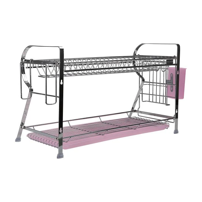 Royalford RF2565 2 Layer Dish Rack with Drip Tray| Strong & Sturdy Countertop Dish Drying Rack | Utensil Holder | Perfect for Modern Kitchens & Daily Use in Home - Image 4