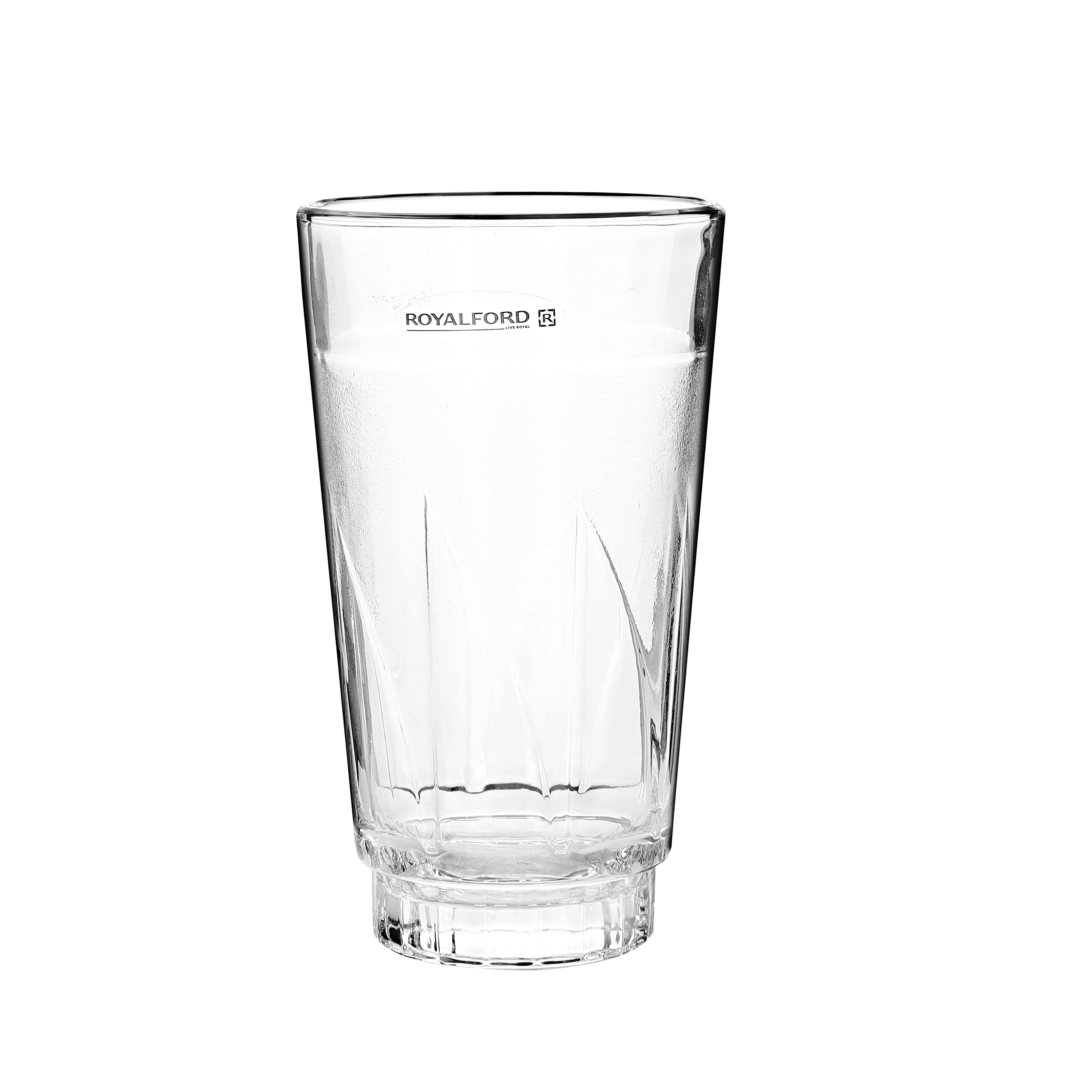 RoyalFord RF2654-GT6 Glass Tumbler Set | Premium Clear Drinking Glasses | Durable Beverage Cups for Water, Juice & Soft Drinks |Perfect for home dining, offices & cafes - Image 2