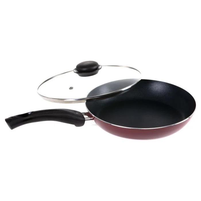 Royalford RF2951 24CM Fry Pan with Glass Lid | 2.0MM Thick Aluminium Non-Stick Cookware | 2-Layer Coating | Ergonomic Handle | Suitable for Even Heating & Easy Cooking - Image 2
