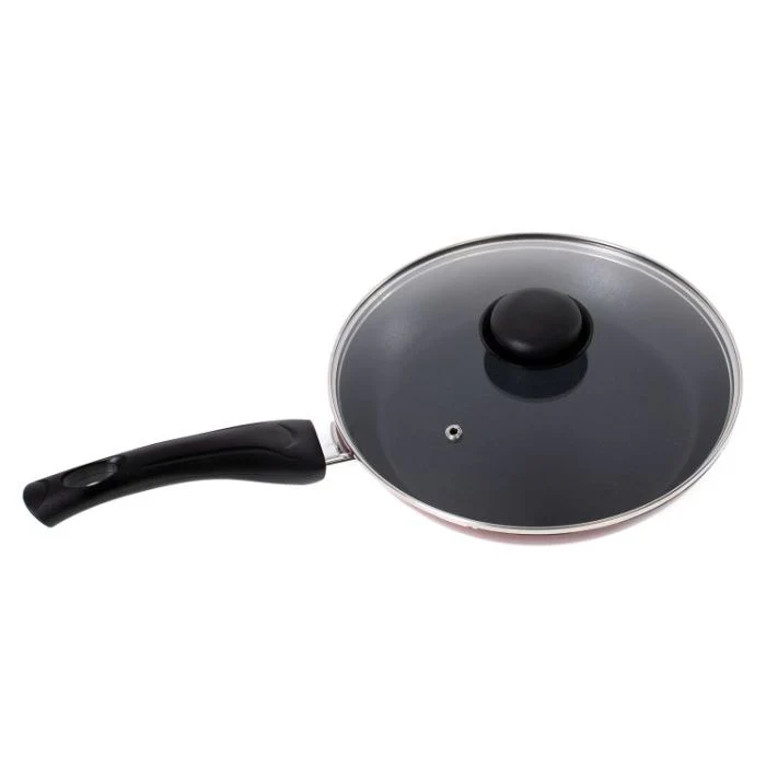 Royalford RF2951 24CM Fry Pan with Glass Lid | 2.0MM Thick Aluminium Non-Stick Cookware | 2-Layer Coating | Ergonomic Handle | Suitable for Even Heating & Easy Cooking - Image 3