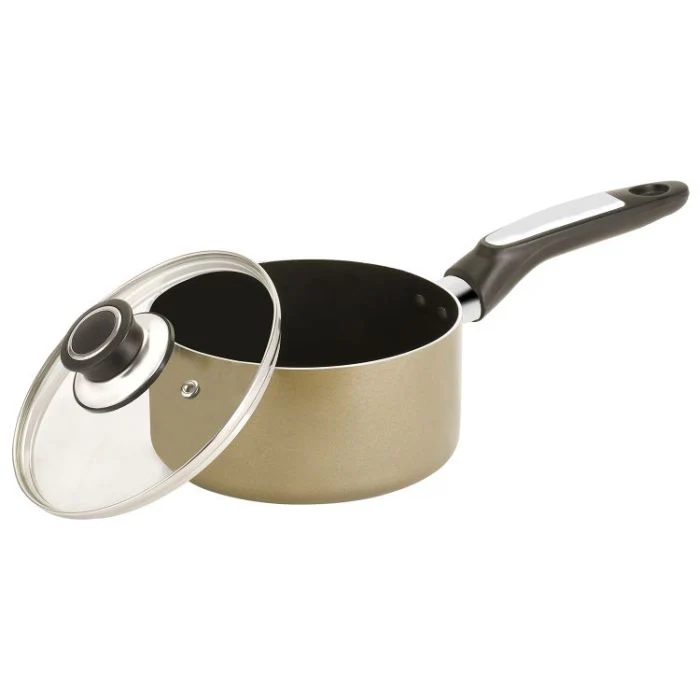 Royalford RF2961 18cm Aluminium Non-Stick Small Enamel Saucepan with Lid Made of Toughened Glass, Cooking Surface Induction Saucepan - Image 4