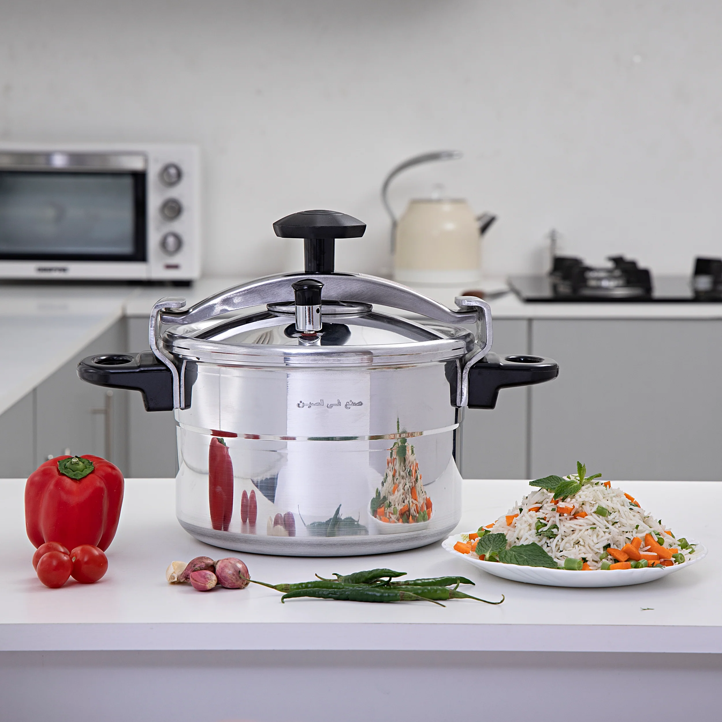 Royalford RF359PC9 9L Aluminium Alloy Pressure Cooker | Multi Safety Device | Heavy Duty Base & Easy Grip Handles | Perfect for Fast, Safe and Efficient Family Cooking - Image 2