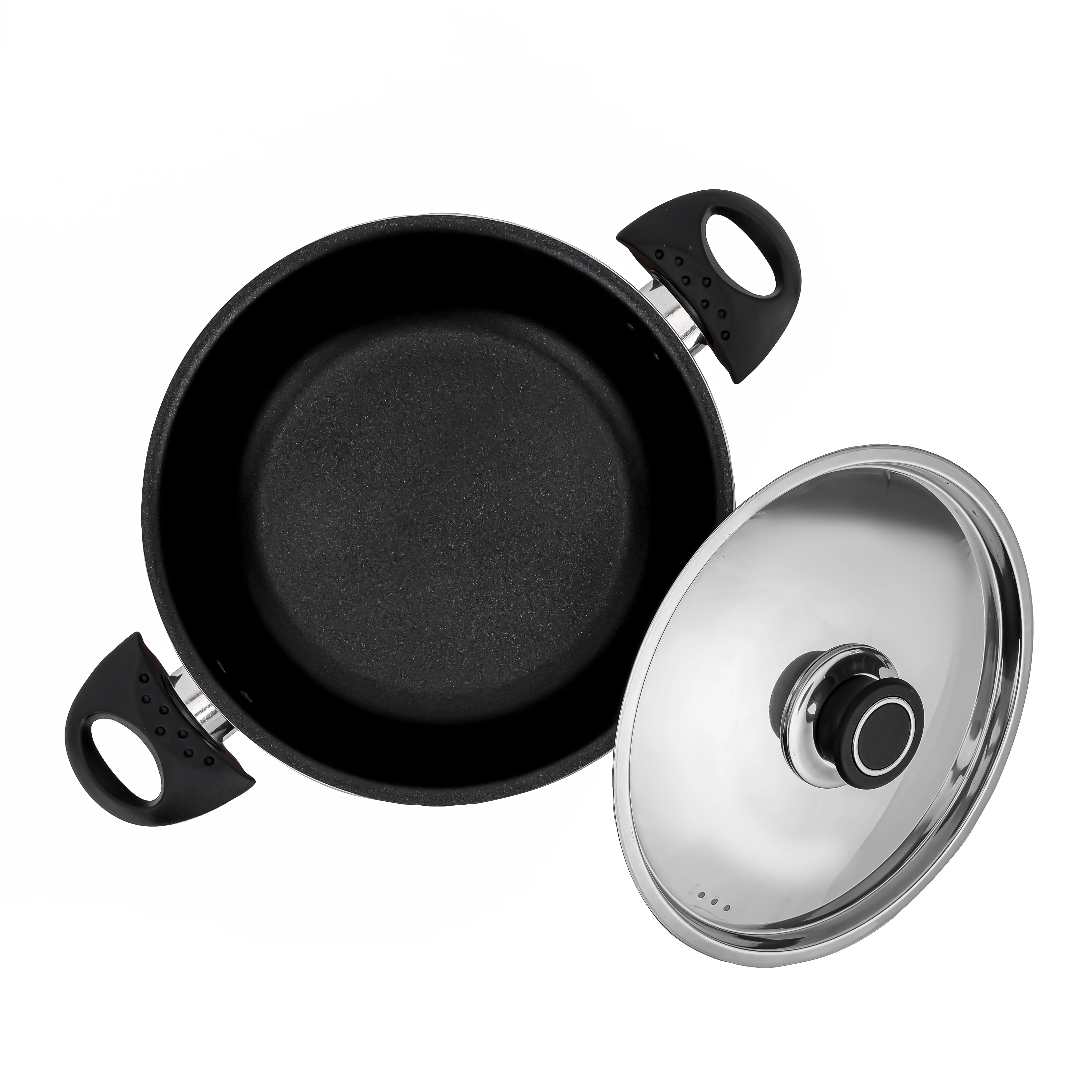 Royalford RF389C22 22CM Aluminium Casserole with Stainless Steel Lid | 3-Layer Non-Stick Coating |  3.0MM Thick Body |  CD Bottom |  Heat-Resistant Bakelite Handles - Image 5