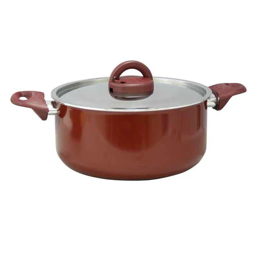 Royalford RF390C24 Non Stick Casserole with Lid | 24cm | 3 Layer Non Stick Aluminium Cookware | Glass Lid | Heavy Duty Bakelite Handles | Spin Bottom for Even Heating
