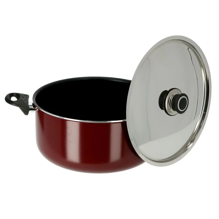 Royalford RF392C28 Non-Stick Casserole | Glass Lid | 3-Layer Non-Stick Coating |Spin Bottom for Even Heating | Heat-Resistant Bakelite Handles & Multi-Hob Compatibility - Image 2
