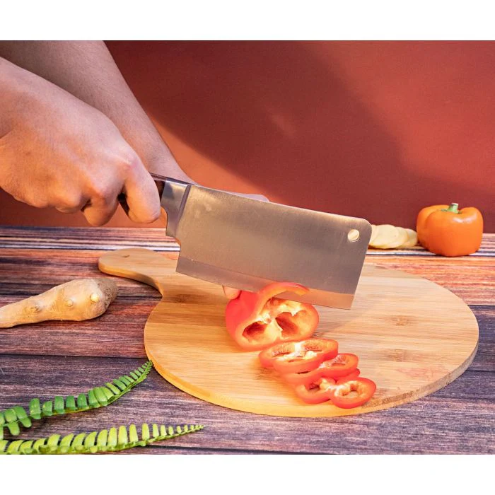 Royalford RF4109 6-Inch Cleaver Knife | Stainless Steel Blade with Durable Wooden Easy-Grip Handle | Ergonomic Hygienic Design | Ideal for Cutting  Fish & Vegetables - Image 3