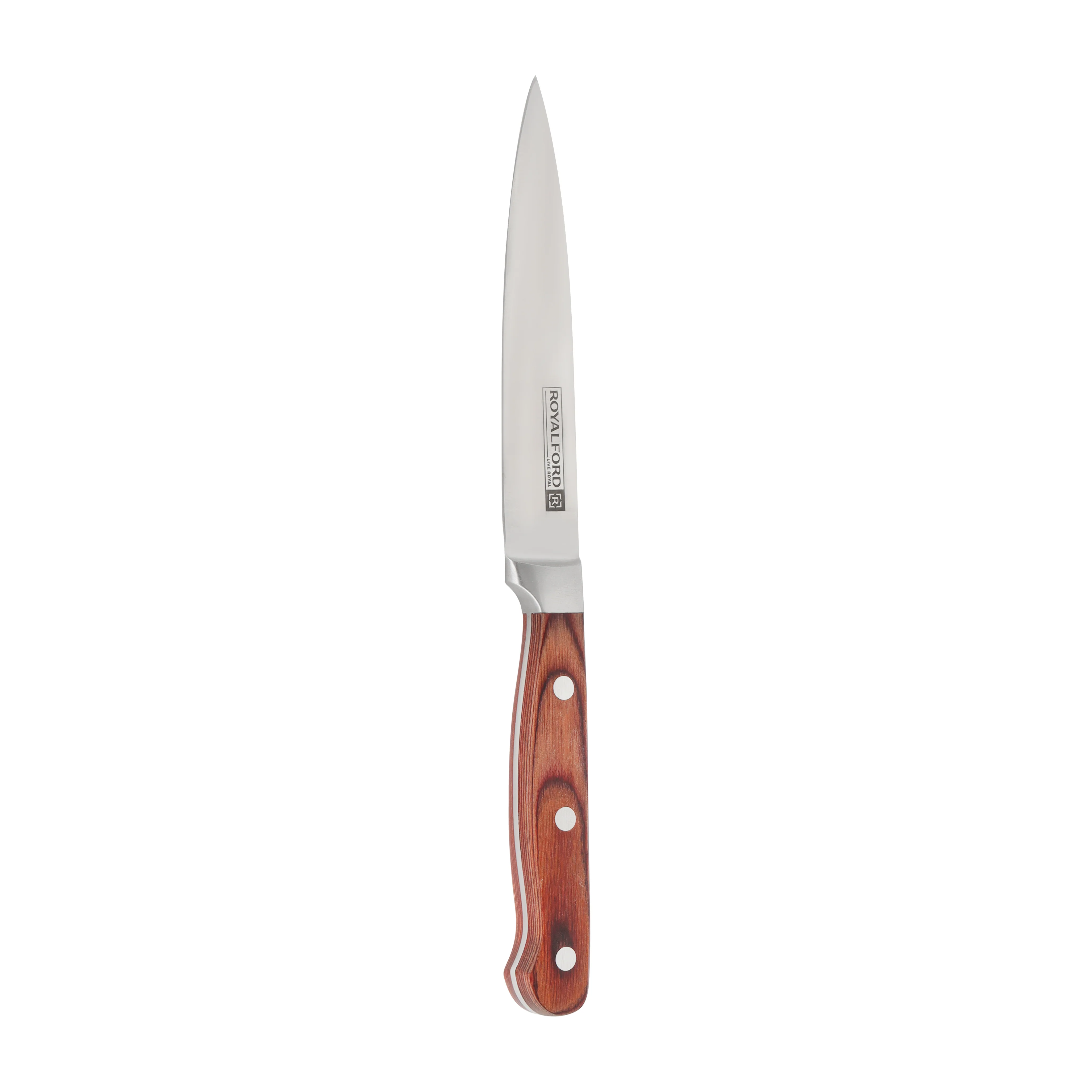 Royalford RF4112 5 Inch Utility Knife Stainless Steel Blade | Wooden Handle Multipurpose Kitchen Cutting Knife for Fruits, Vegetables & Meat | Durable Home Chef Use - Image 2