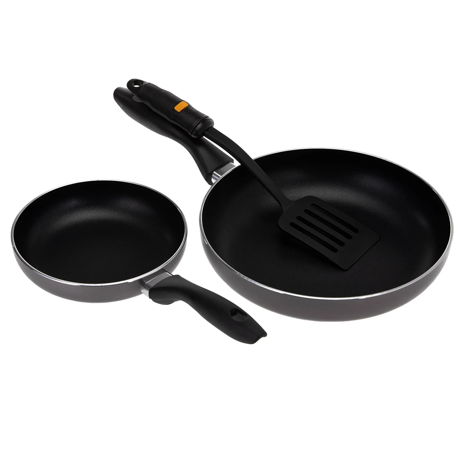 Royalford RF4126FP 2Pcs Non Stick Fry Pan Set | Nylon Turner and  Fry Pans | Strong Ergonomic Handle | Dishwasher Safe for Everyday Cooking on Gas,  Electric,  Ceramic - Image 2