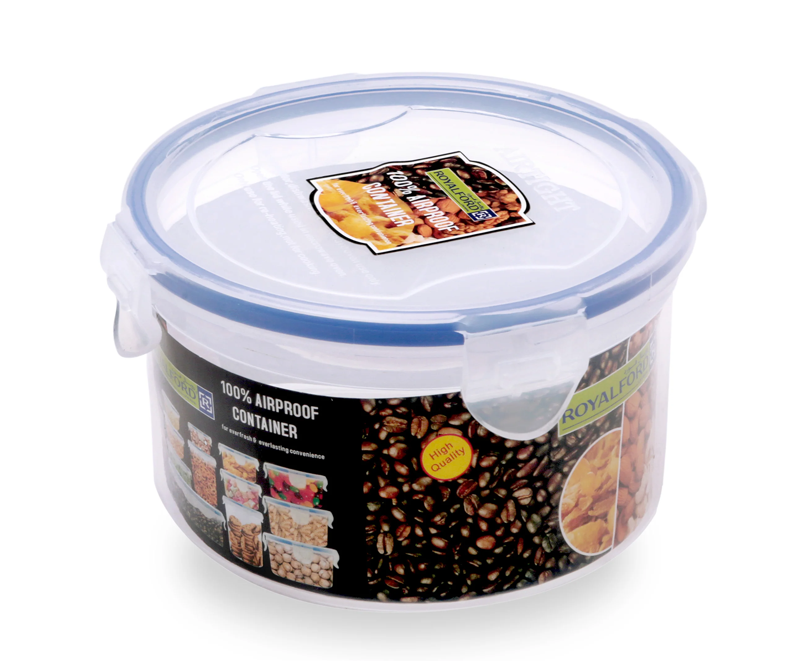 Royalford RF418 700ML Transparent Airproof Food Storage Container | BPA Free Stackable Airtight Box | Dishwasher Safe and Freezer Safe Kitchen Organizer Container