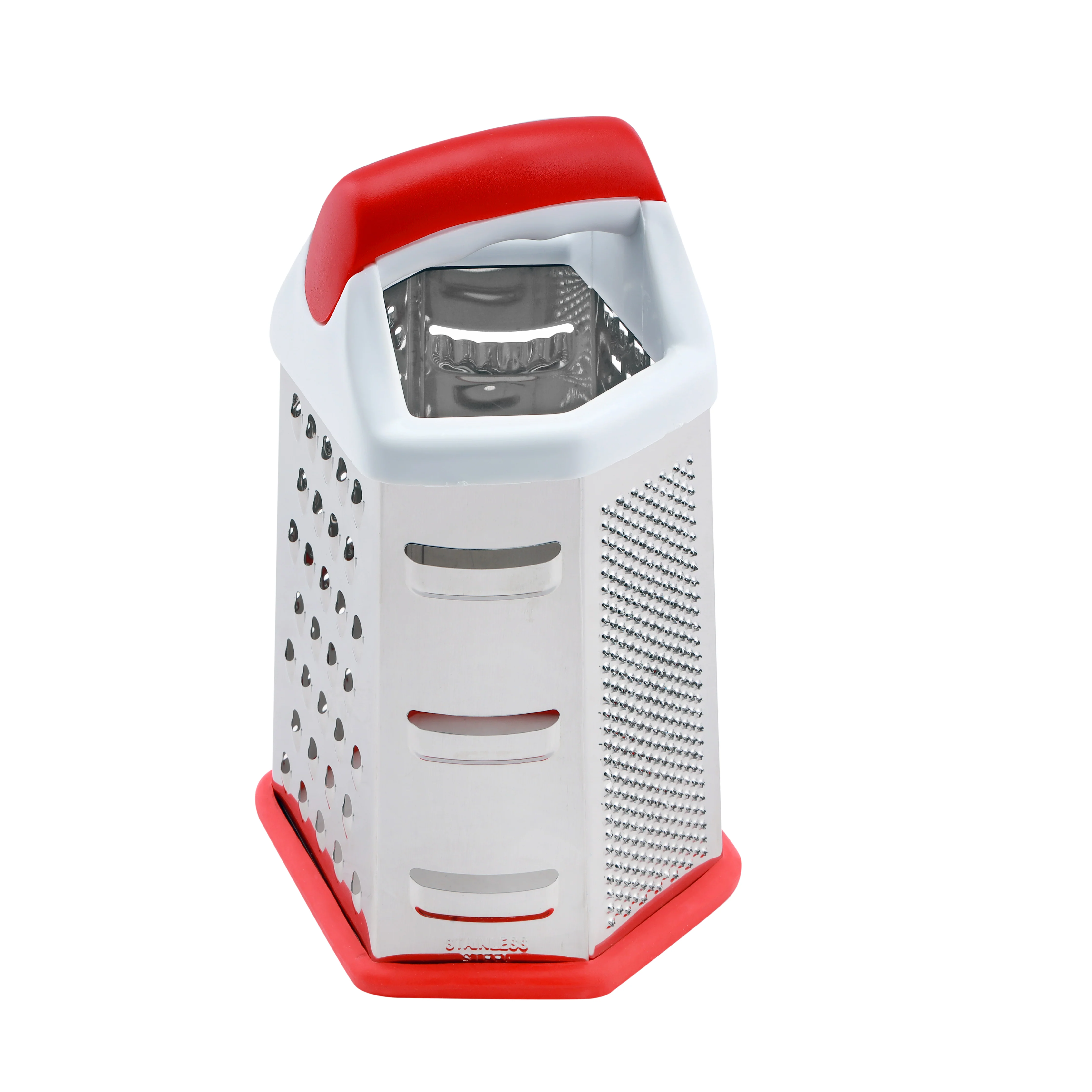 Royalford RF4192 6 Sided Stainless Steel Grater | Ergonomic Handle | Non Slip Base | Multipurpose Kitchen Grater for Cheese, Vegetables & Fruits | Food Grade - Image 3