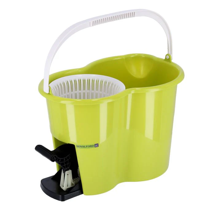 Royalford RF4238GR Spin Easy Mop with Bucket | 360° Rotating Microfiber Mop Head | Adjustable Height Handle |  Foot Pedal Spinner | Fast Drying & Free Extra Mop - Image 3