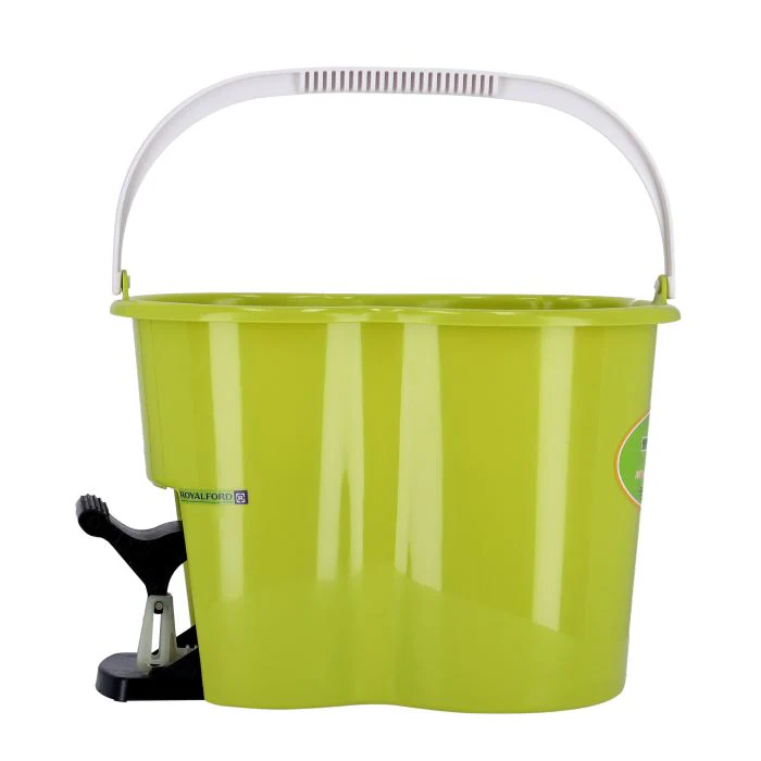 Royalford RF4238GR Spin Easy Mop with Bucket | 360° Rotating Microfiber Mop Head | Adjustable Height Handle |  Foot Pedal Spinner | Fast Drying & Free Extra Mop - Image 4