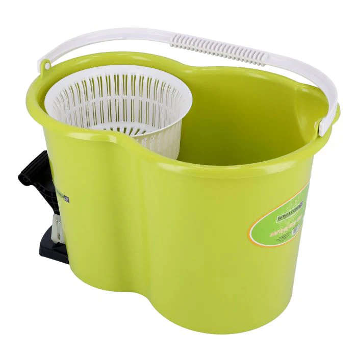 Royalford RF4238GR Spin Easy Mop with Bucket | 360° Rotating Microfiber Mop Head | Adjustable Height Handle |  Foot Pedal Spinner | Fast Drying & Free Extra Mop - Image 5