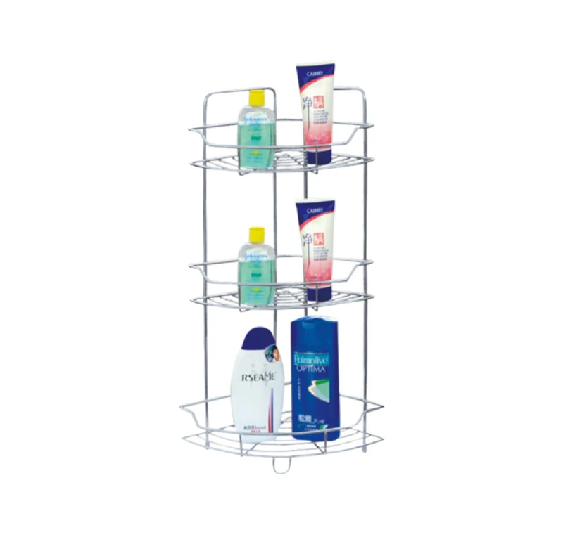 Royalford RF4374 3 Layer Corner Rack | strong metal construction, space-saving corner design, rust-resistant finish and three spacious shelves for organized storage - Image 4