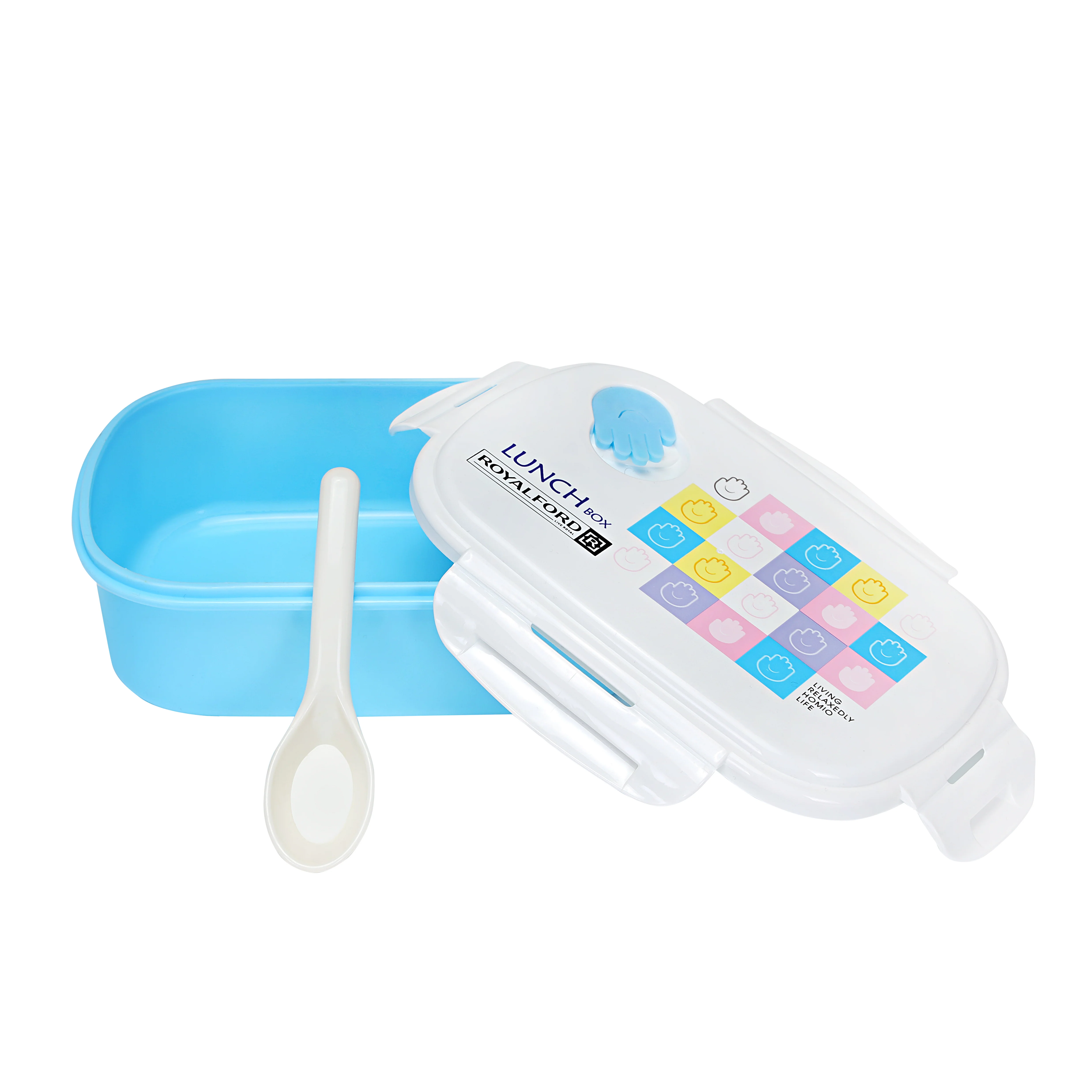 Royalford RF4396 lunch box with water bottle set for kids| durable and lightweight design with secure locking lid| spill-resistant bottle, perfect for school, travel| - Image 4