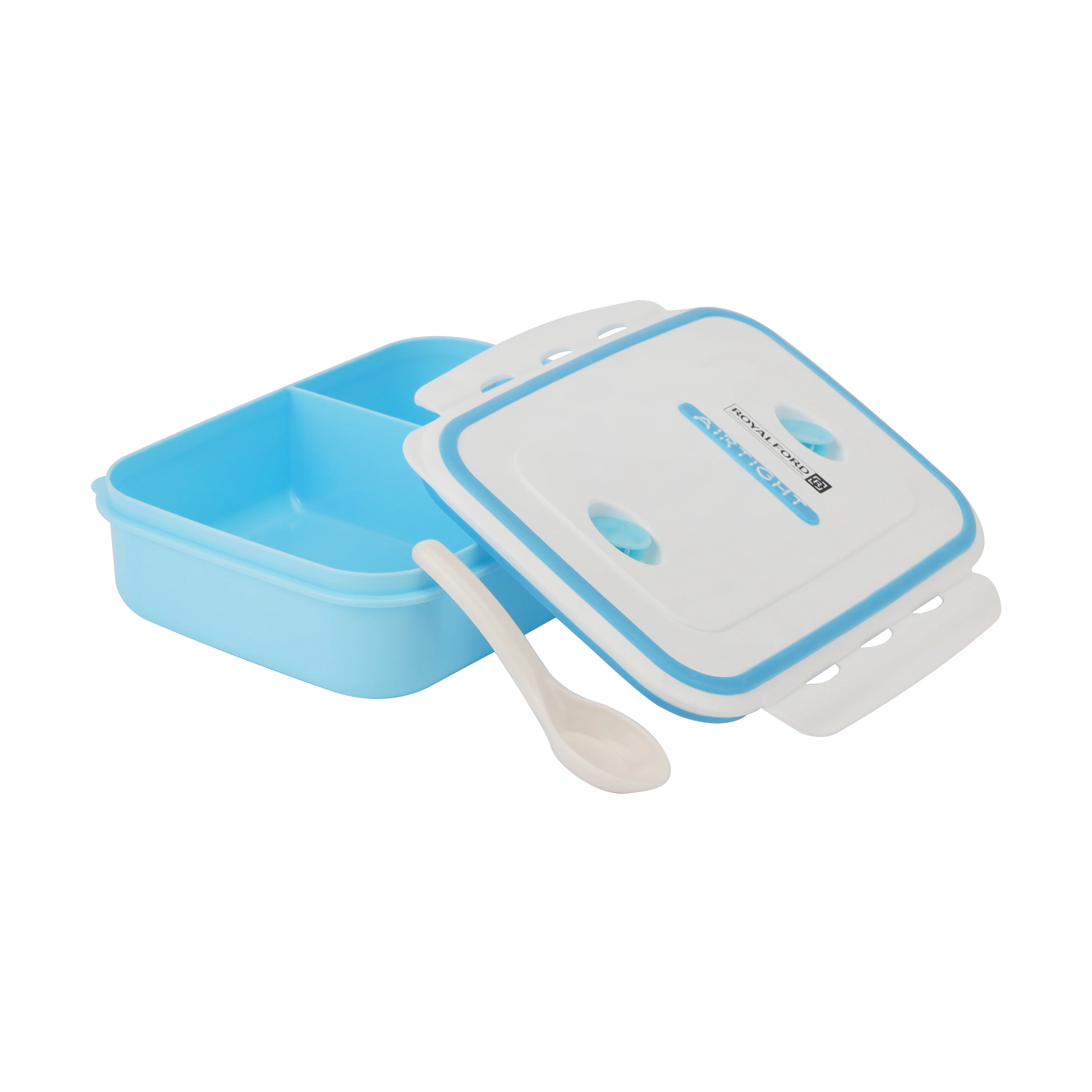 Royalford RF4398 Airtight Lunch Box 1200ML| 2 compartments and spoon with BPA-free and leakproof design| durable and lightweight, ideal for school, office, trave| - Image 5