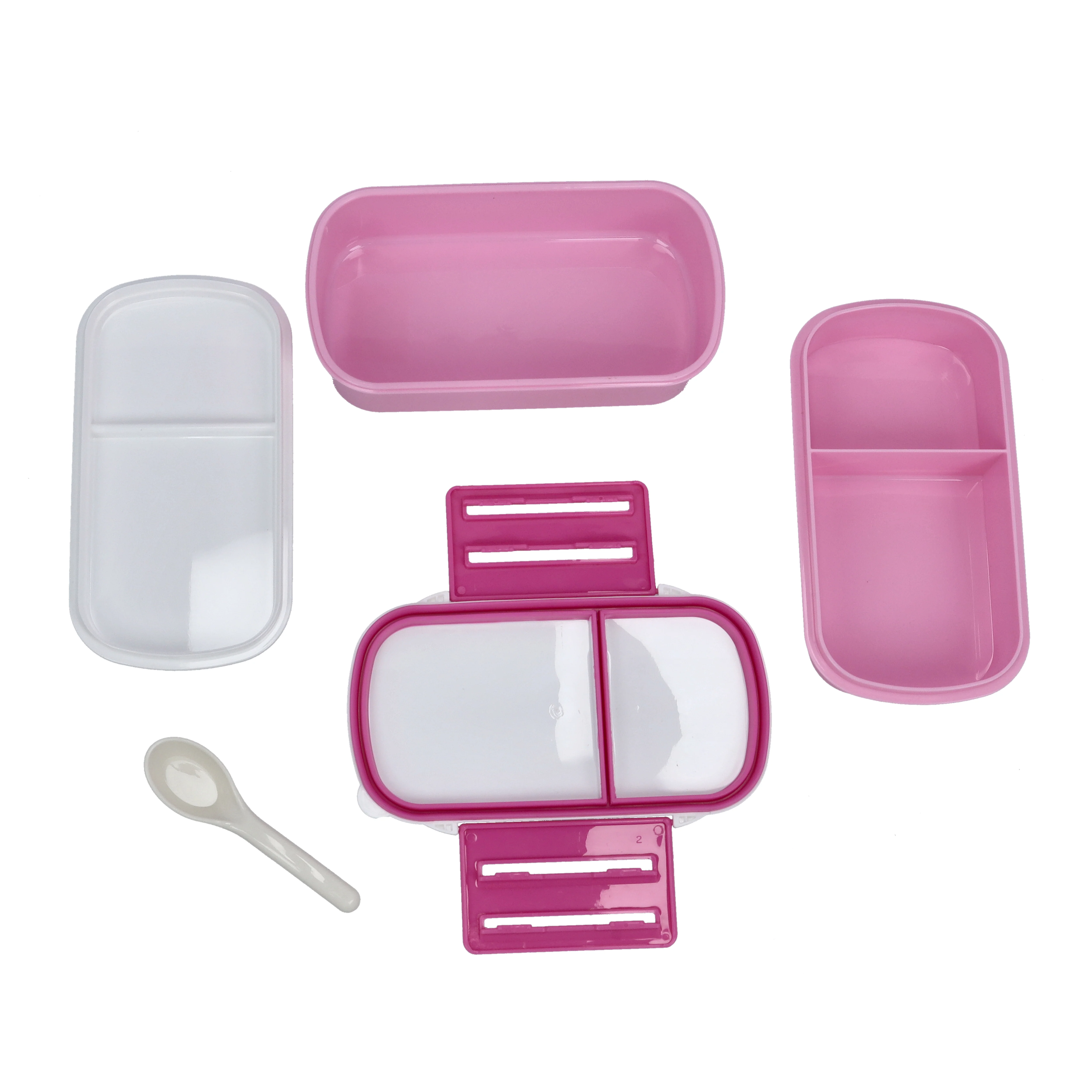 Royalford RF4399 Airtight Lunch Box 2 Layer with Spoon| Leak Proof, Food Storage Container & 1+2 Compartment Design| Food Grade Material for Office School Travel Use| - Image 3