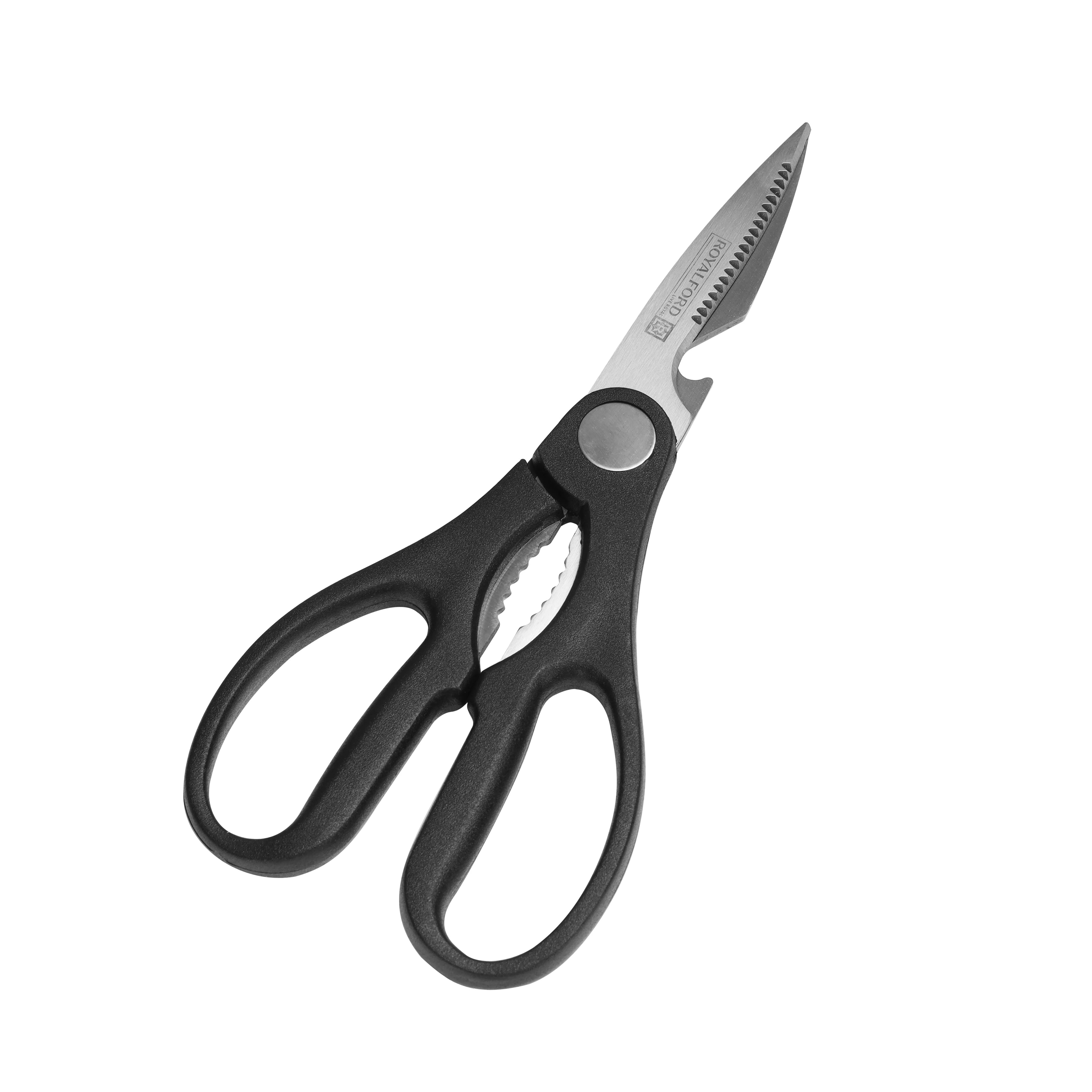 Royalford RF490S Kitchen Scissors| 3-in-1 design, durable stainless steel blades & ergonomic grip| built-in bottle opener and nut cracker, ideal for kitchen use| - Image 3