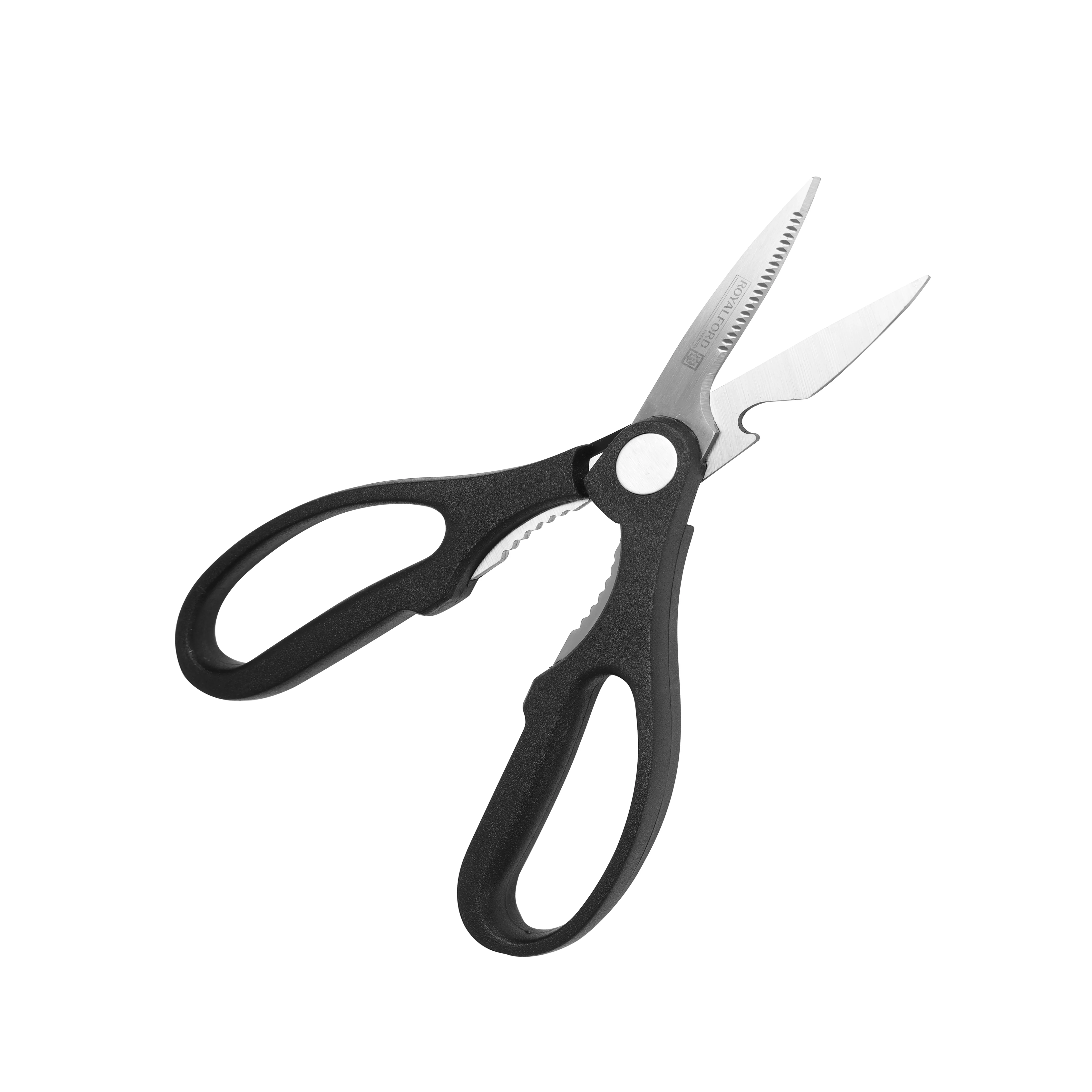 Royalford RF490S Kitchen Scissors| 3-in-1 design, durable stainless steel blades & ergonomic grip| built-in bottle opener and nut cracker, ideal for kitchen use| - Image 4