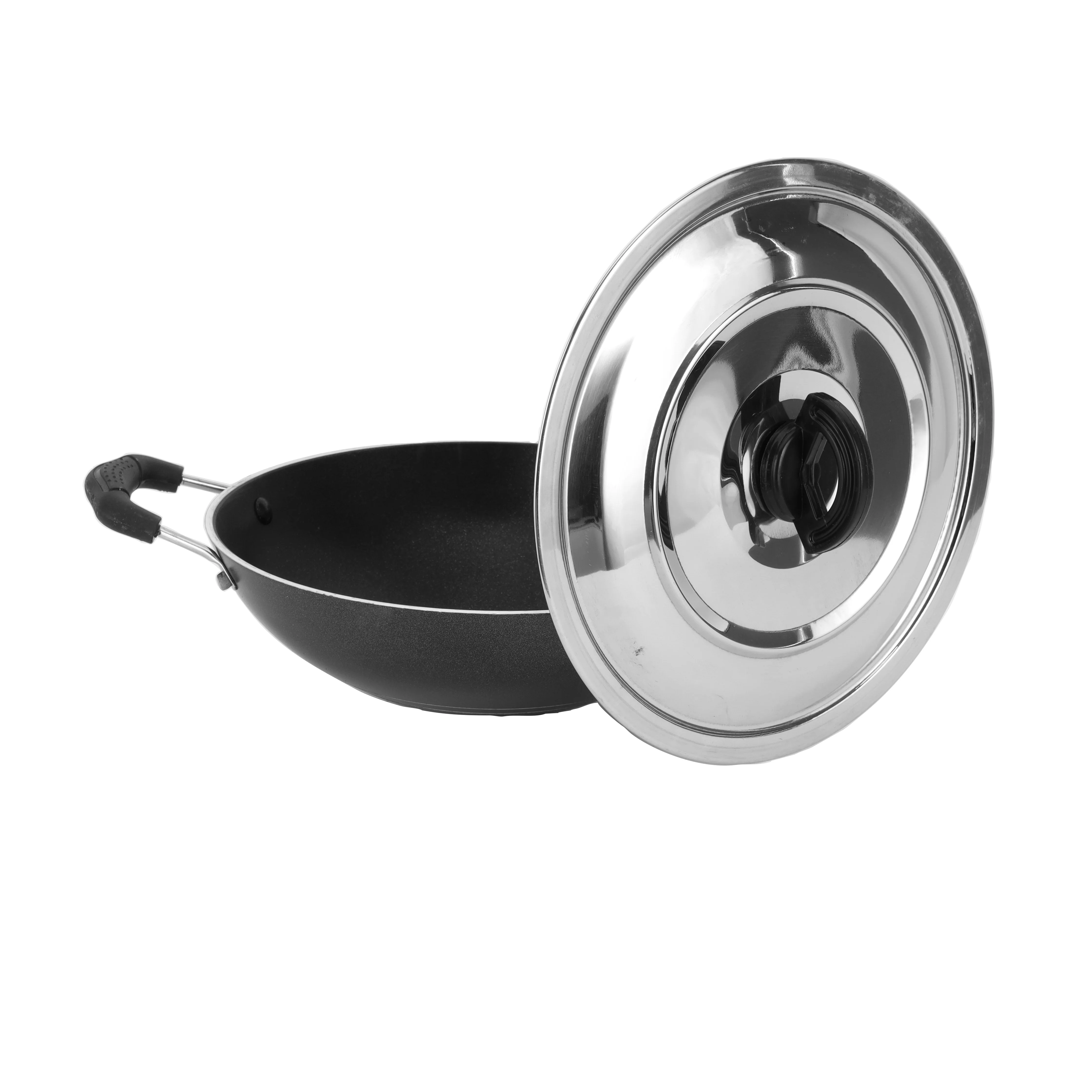Royalford RF4952 21.5cm Appam Pan with Lid | Non Stick Cookware | Deep Curved Design for Perfect Appam Cooking | Even Heat Distribution | Heat Resistant Handles - Image 3