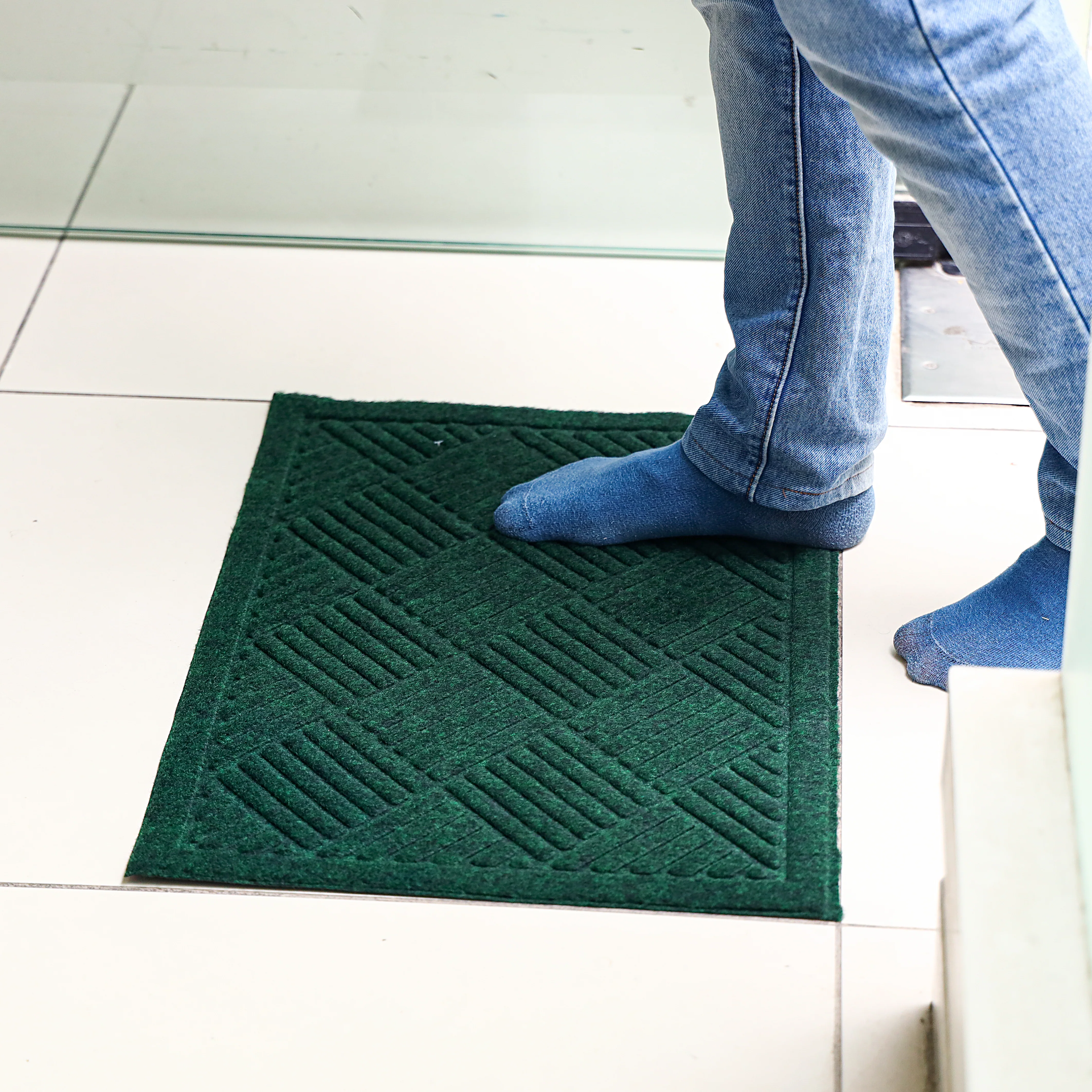 Royalford RF4954 Door Mat| Anti-Slip Nylon Surface Indoor & Outdoor Floor Mat| Durable with Heavy Duty Rubber Backing, Dirt Trapping Design, Easy Clean, Long Lasting Use| - Image 2