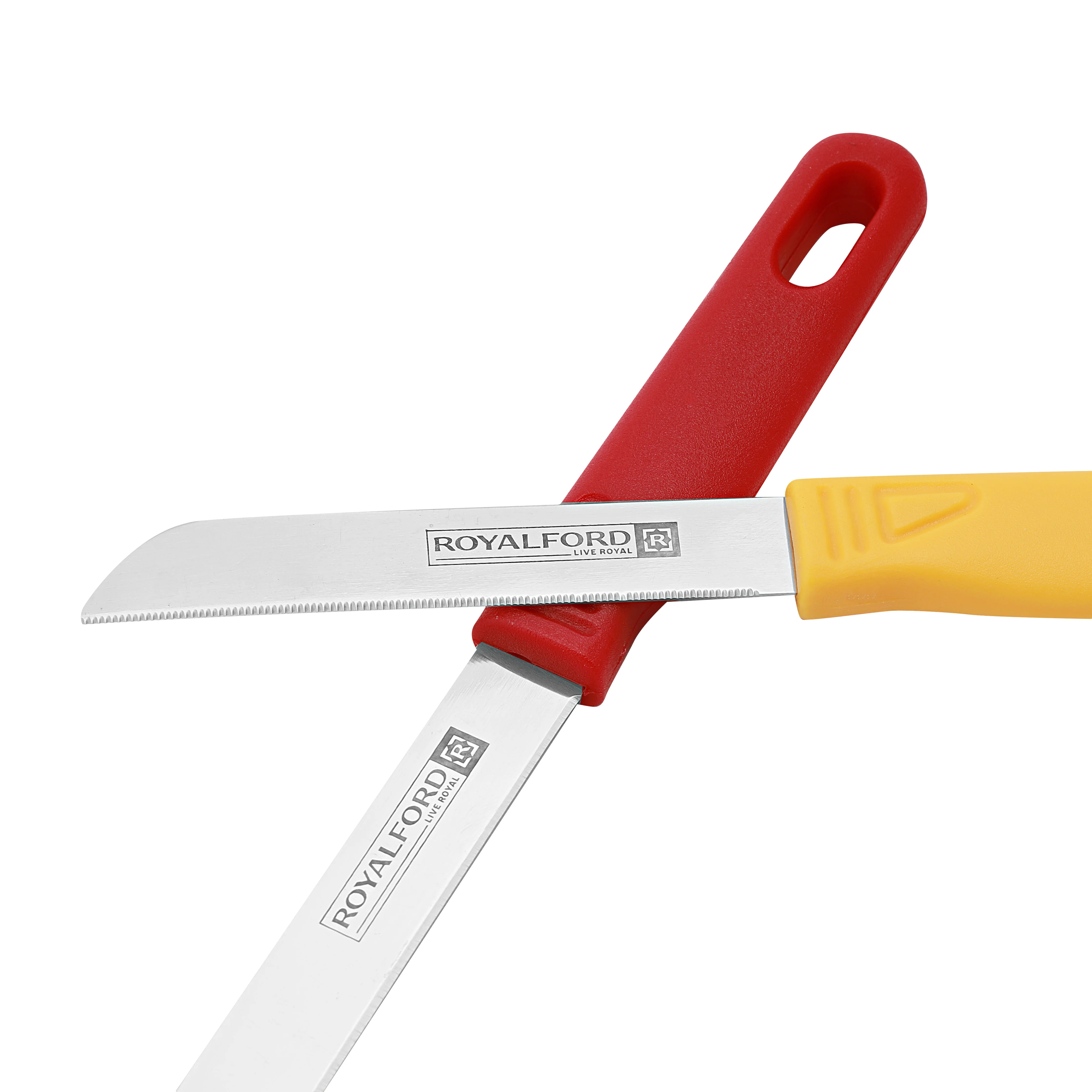 Royalford RF4988 12PCS Stainless Steel Fruit Knife Set | Sharp Paring Knives with Color Handles| Rust-Resistant Blades| Ergonomic Grip for Peeling, Slicing & Kitchen Use - Image 3