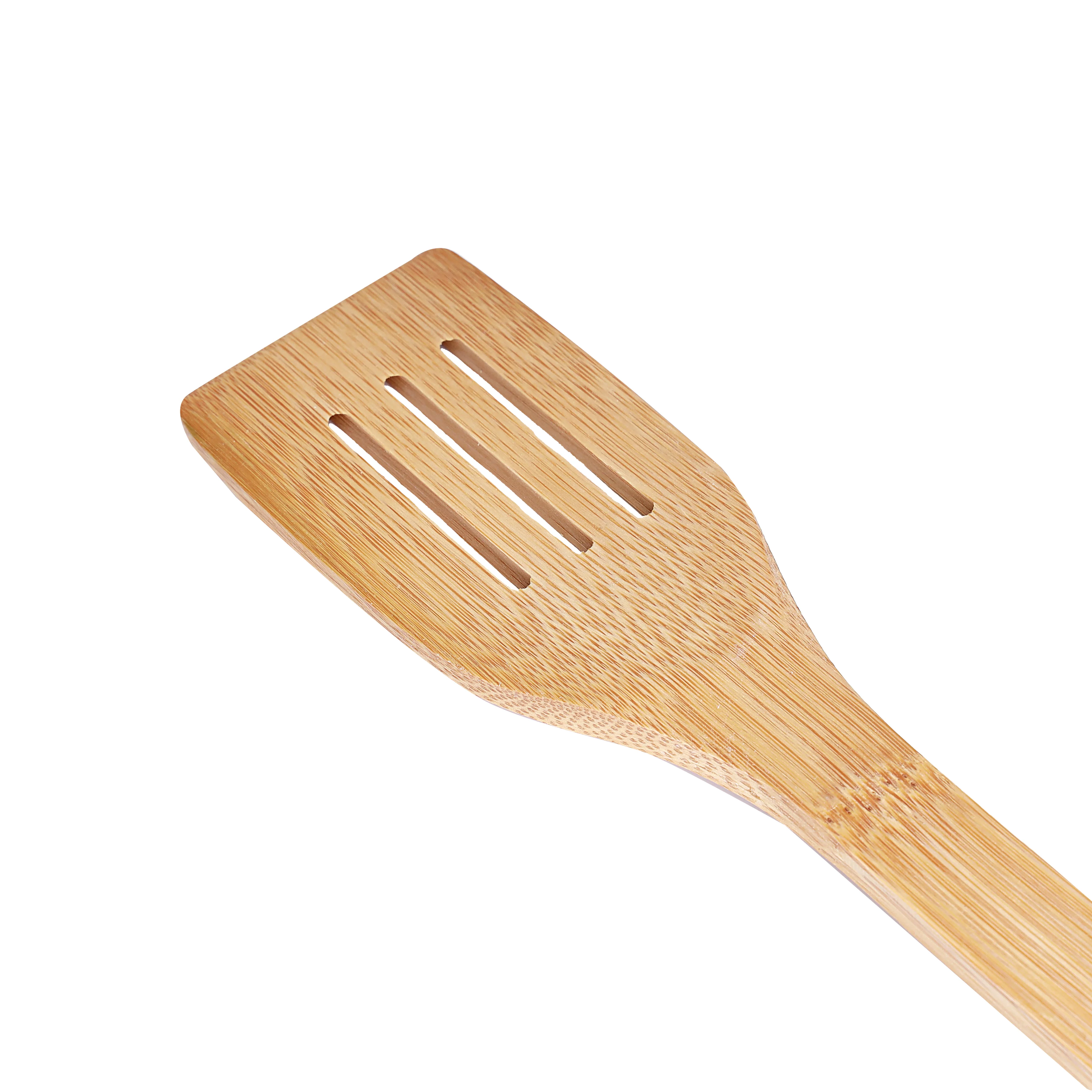 RoyalFord RF5111 Bamboo Slotted Turner Spatula | Eco Friendly | Heat Resistant Non Stick Safe Cooking Utensil | Durable Wooden Turner for Flipping, Frying & Serving Use - Image 4