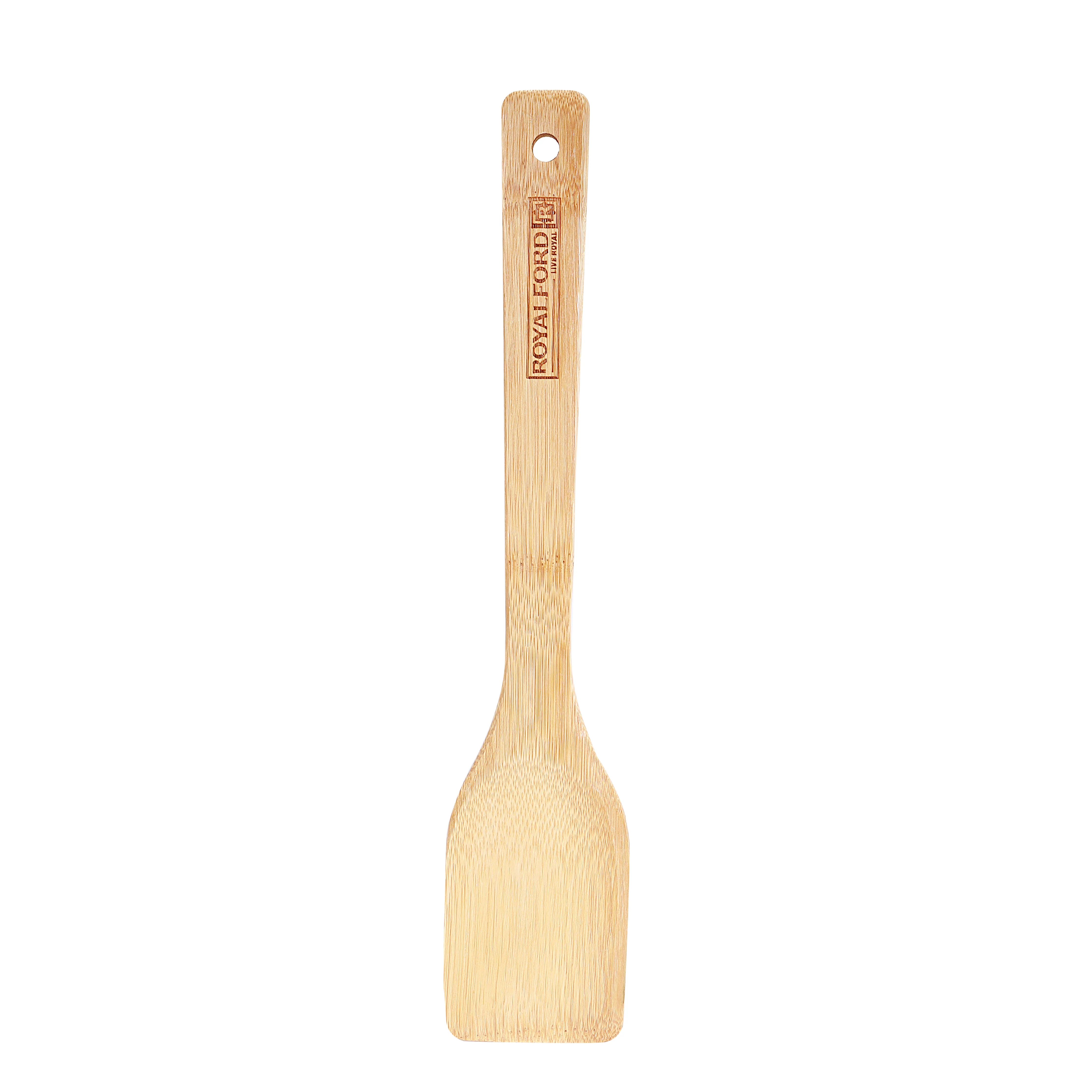 RoyalFord RF5112 Bamboo Cooking Turner Spatula | Eco Friendly | Heat Resistant Non Stick Safe Wooden Kitchen Utensil | Flat Turner for Flipping, Frying & Serving Use - Image 2