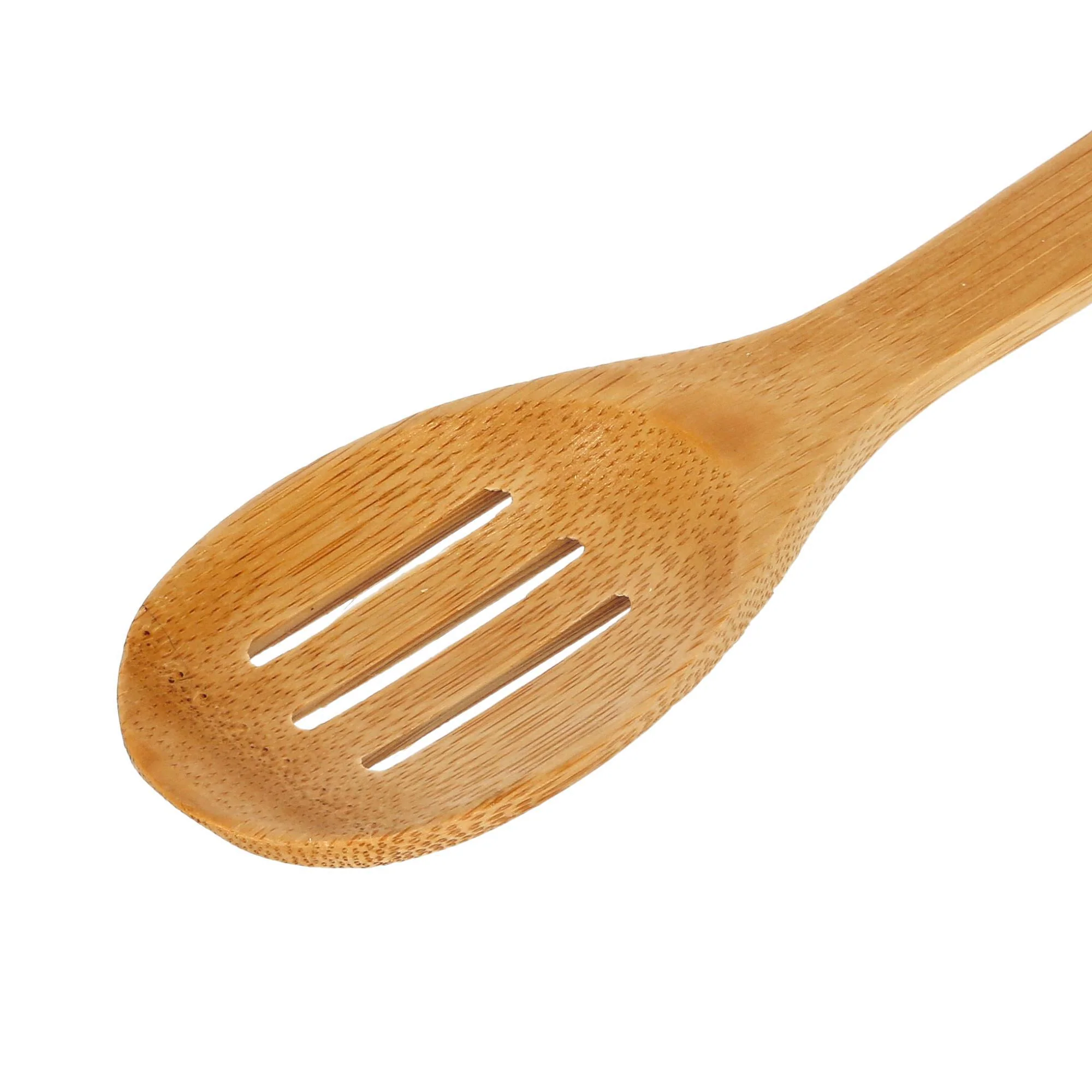 RoyalFord RF5113 Bamboo Slotted Spoon | Eco Friendly | Heat Resistant | Non Stick Safe Wooden Cooking Spoon | Lightweight Utensil for Stirring, Serving & Draining  Use - Image 3