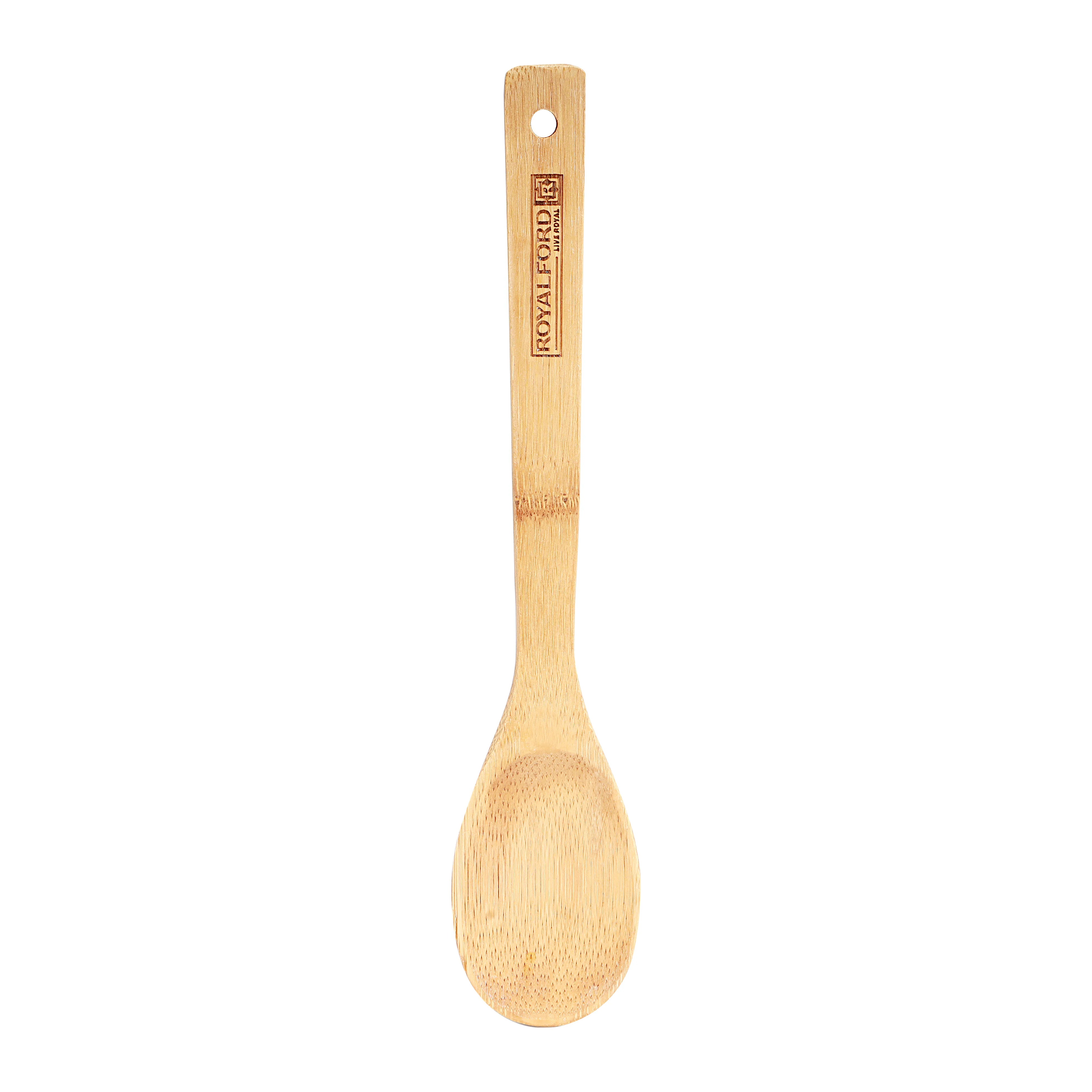 RoyalFord RF5115 Bamboo Cooking Spoon | Eco-Friendly | Heat Resistant Non-Stick Safe Wooden Spoon |  Durable Kitchen Utensil for Cooking, Stirring & Serving Food - Image 2