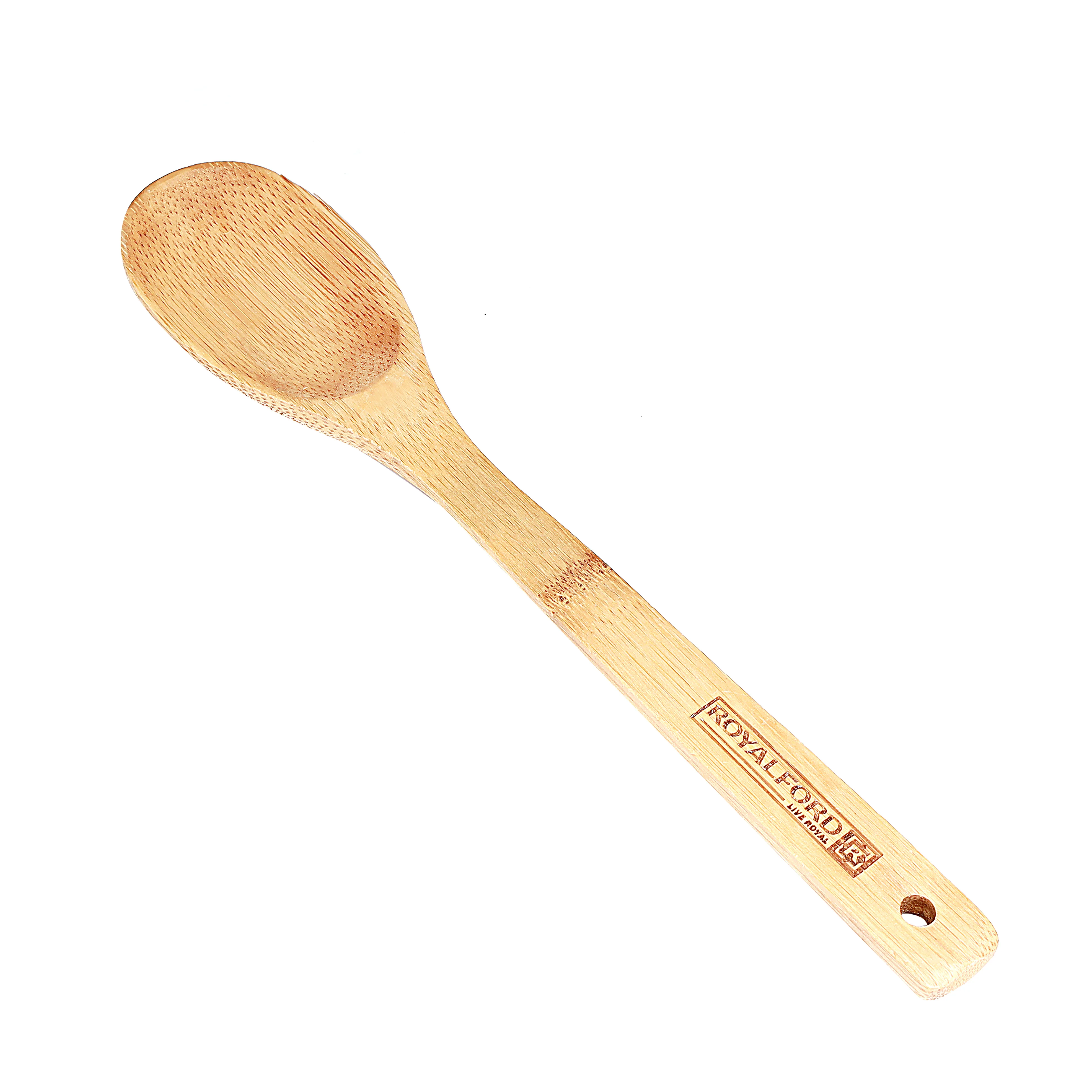 RoyalFord RF5115 Bamboo Cooking Spoon | Eco-Friendly | Heat Resistant Non-Stick Safe Wooden Spoon |  Durable Kitchen Utensil for Cooking, Stirring & Serving Food - Image 3