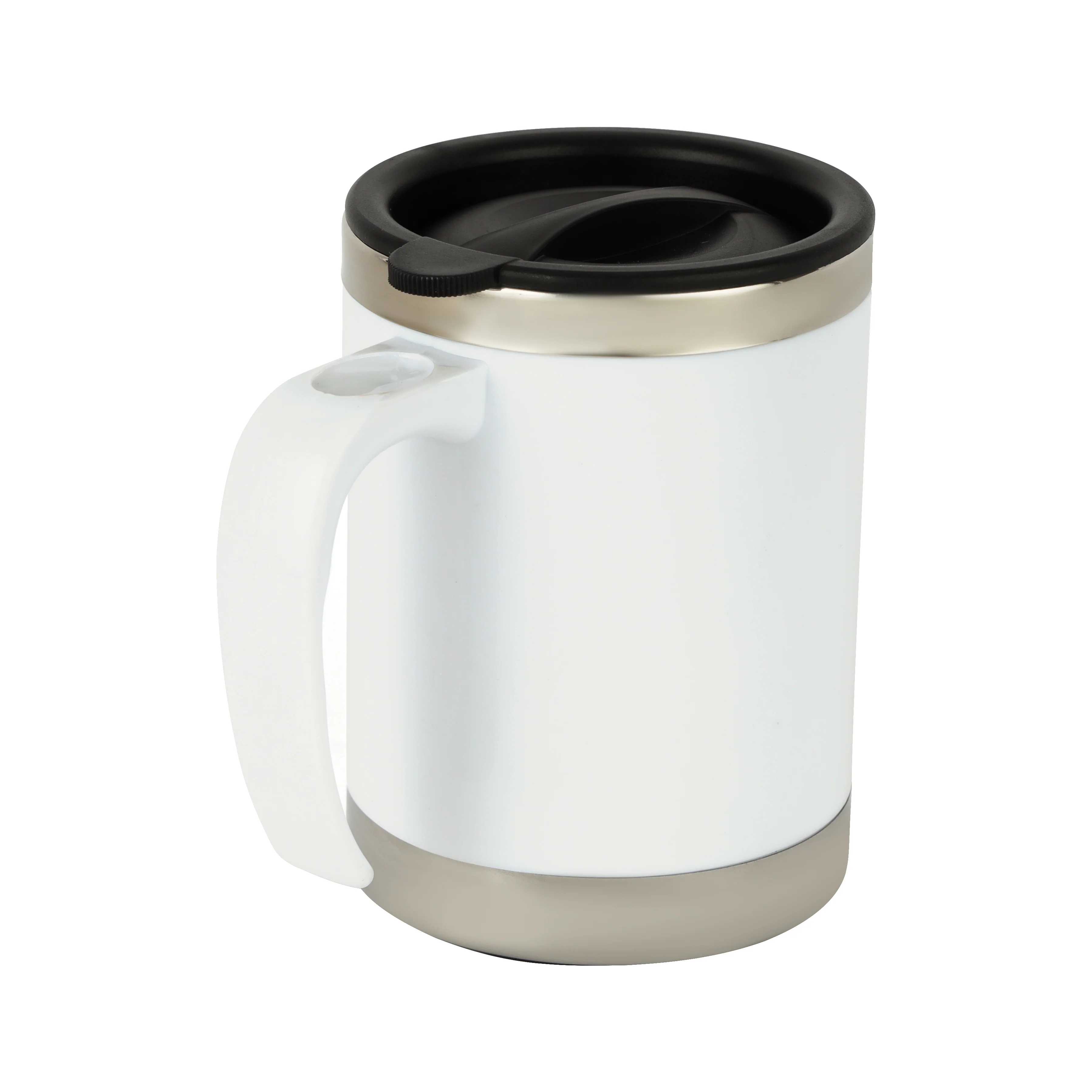 Royalford RF5130WH Double Wall Travel Mug | 400ml Stainless Steel Insulated Coffee Mug | Leak Resistant Thermal Cup for Hot & Cold Drinks| Portable Office & Travel Mug - Image 3