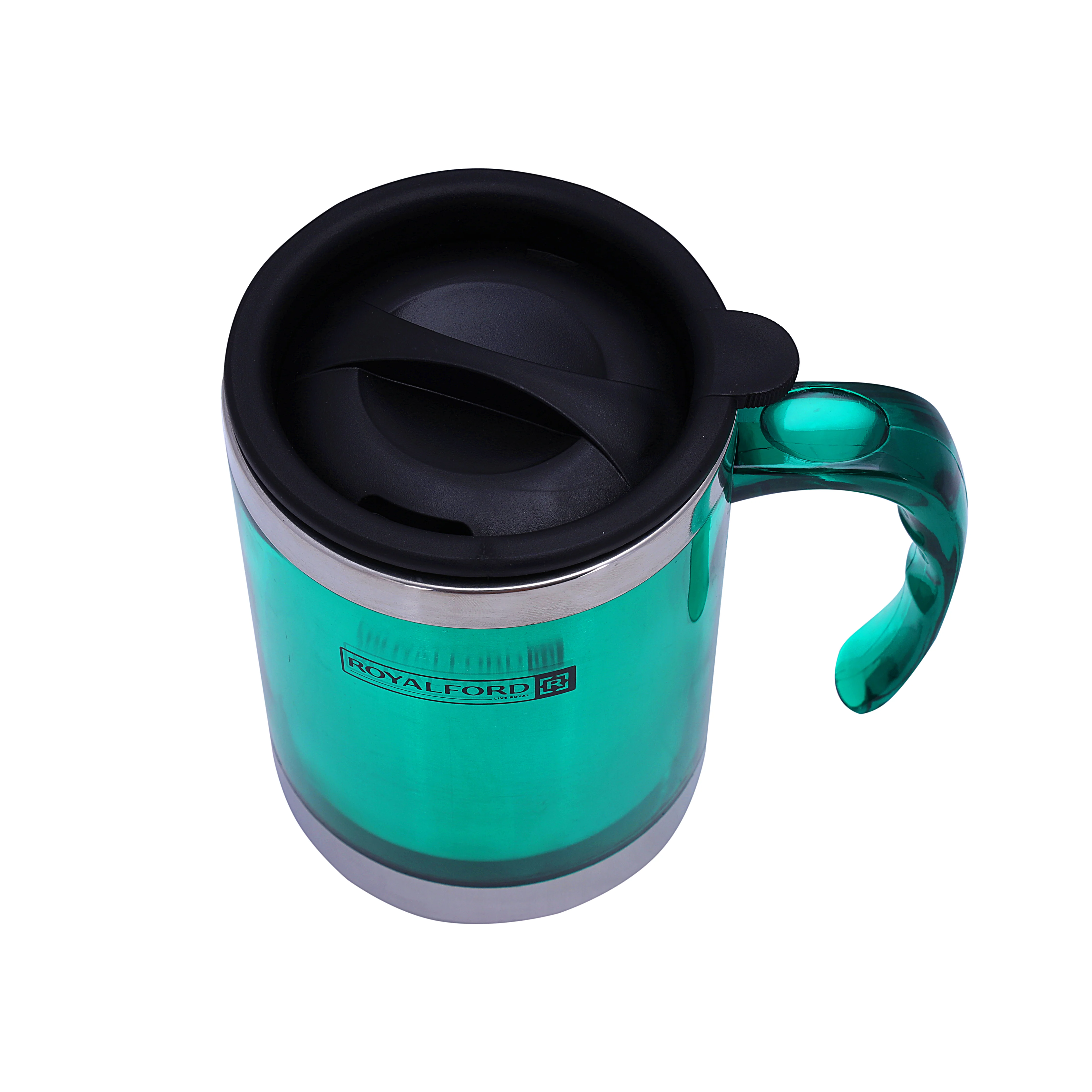 Royalford RF5131 Travel Mug 290ml| Double Wall Stainless Steel Insulated Cup with Handle Leak Resistant Design| Keeps Drinks Hot and Cold Durable Portable Mug| - Image 5