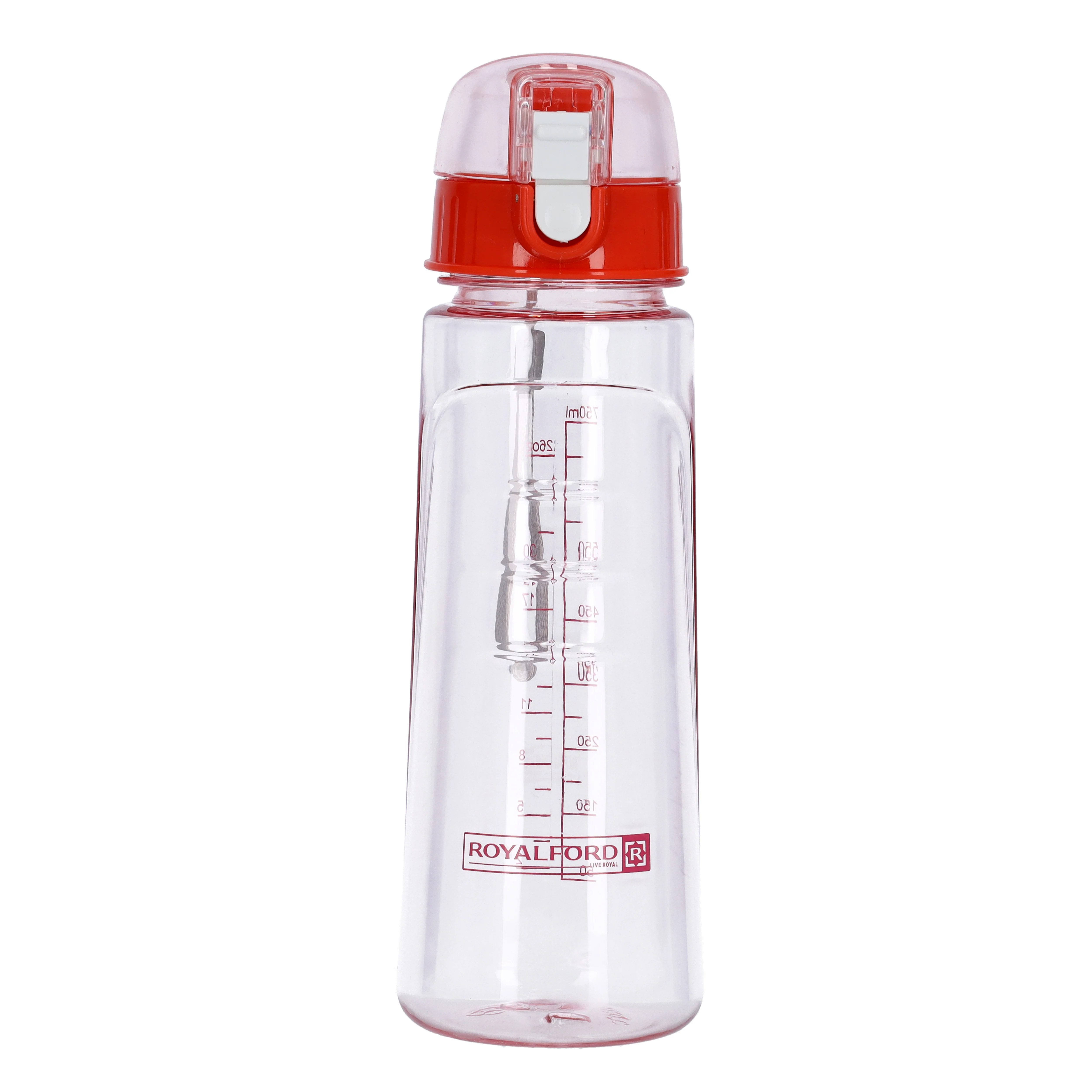 Royalford RF5222PN 750ML Water Bottle | BPA Free Leak Proof Drinking Bottle | Flip Lock Lid| Durable Eco-Friendly Polymer Bottle for Hot & Cold Drinks| Portable Bottle