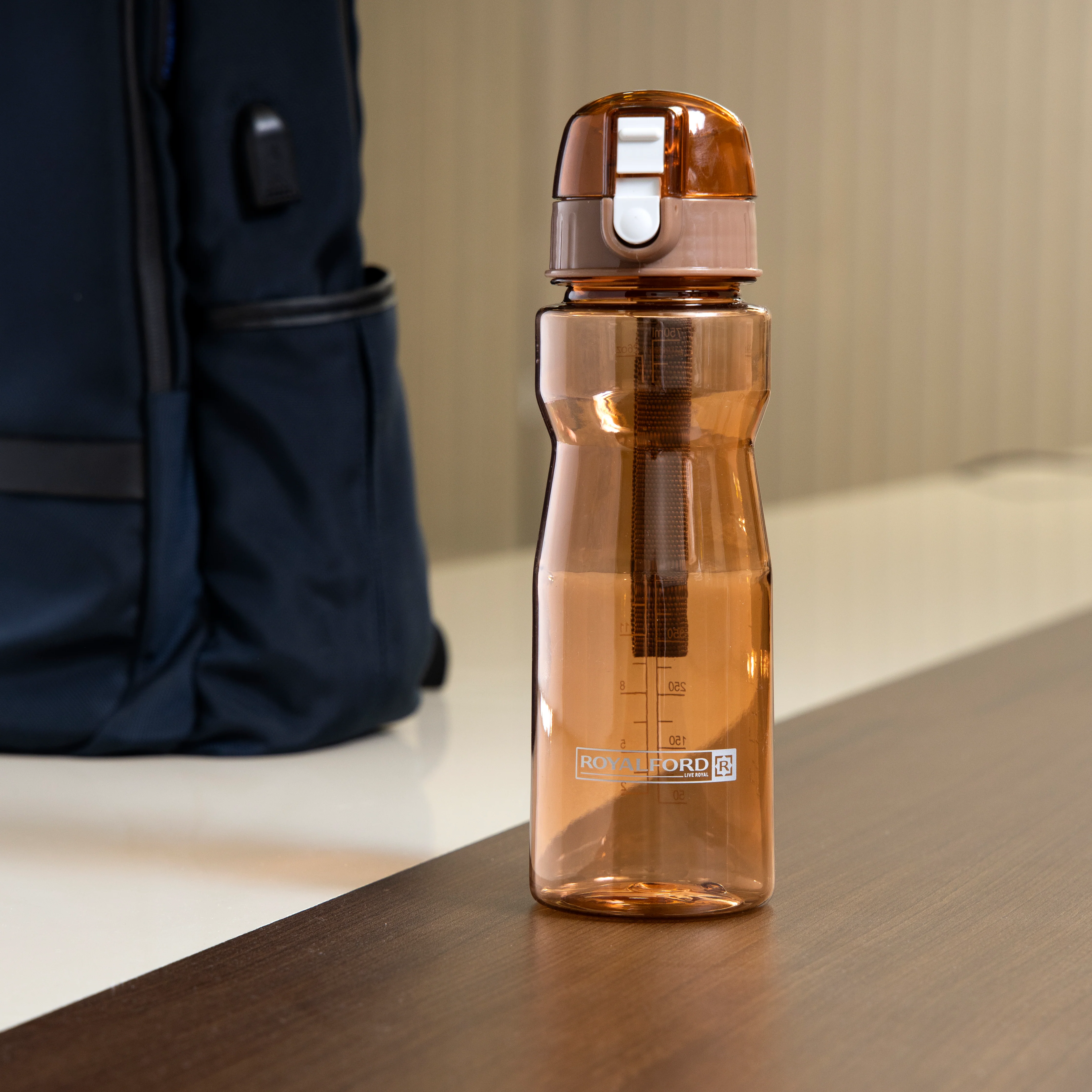 Royalford RF5225COF 550ml Water Bottle| BPA-Free Leak Proof with Durable Bottle| Suitable for Hot & Cold Drinks, Flip Top Lid and Eco-Friendly Portable for Daily Use| - Image 2