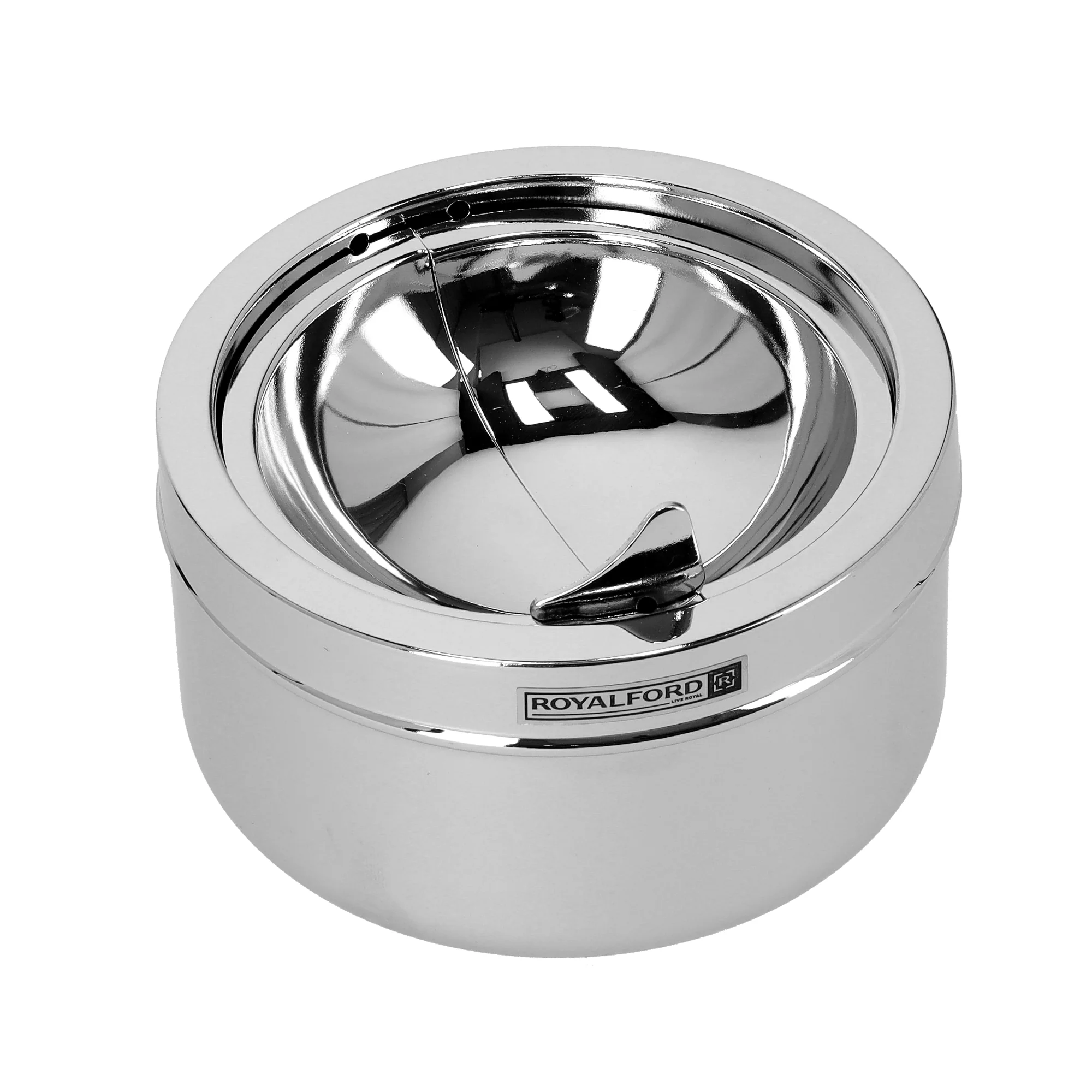RoyalFord RF5241 Push Down Ashtray | Durable Windproof Tabletop Cigarette Ash Holder | Easy Clean Smoking Accessory for Home, Office & Outdoor Patio Use | Stylish Design - Image 3