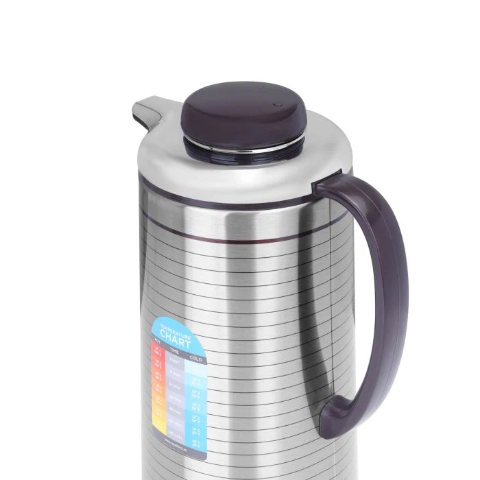Royalford RF5289  Vacuum Flask 1.3L | Stainless Steel Body | Pink Glass Inner | Hot & Cold Insulated Thermos | Ergonomic Handle | Ideal for Home Office & Travel Use - Image 4