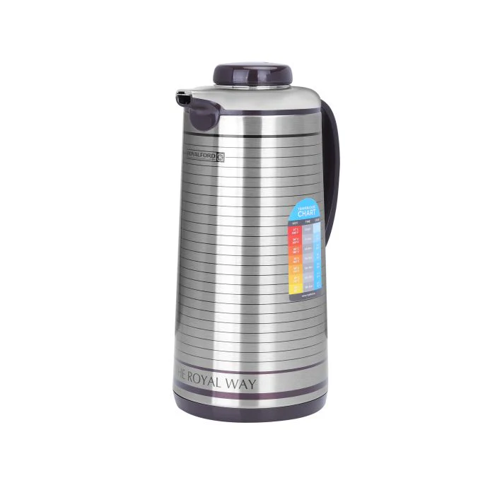 Royalford RF5291 1.9L Vacuum Flask | Stainless Steel Body and High-Quality Glass Inner for Hot and Cold Beverages | Leak-resistant | Ideal for Home, Office and Daily Use - Image 2