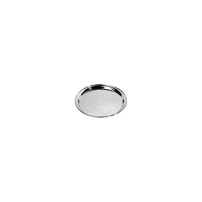 Royalford RF5345 22" Stainless Steel Group Serving Tray - Stackable Swirl Pattern Round Bar Tray Silver Platters for Serving Cocktails & Beverages at Parties, Restaurants, Bars, & Catering with Mirror Finish - Image 3