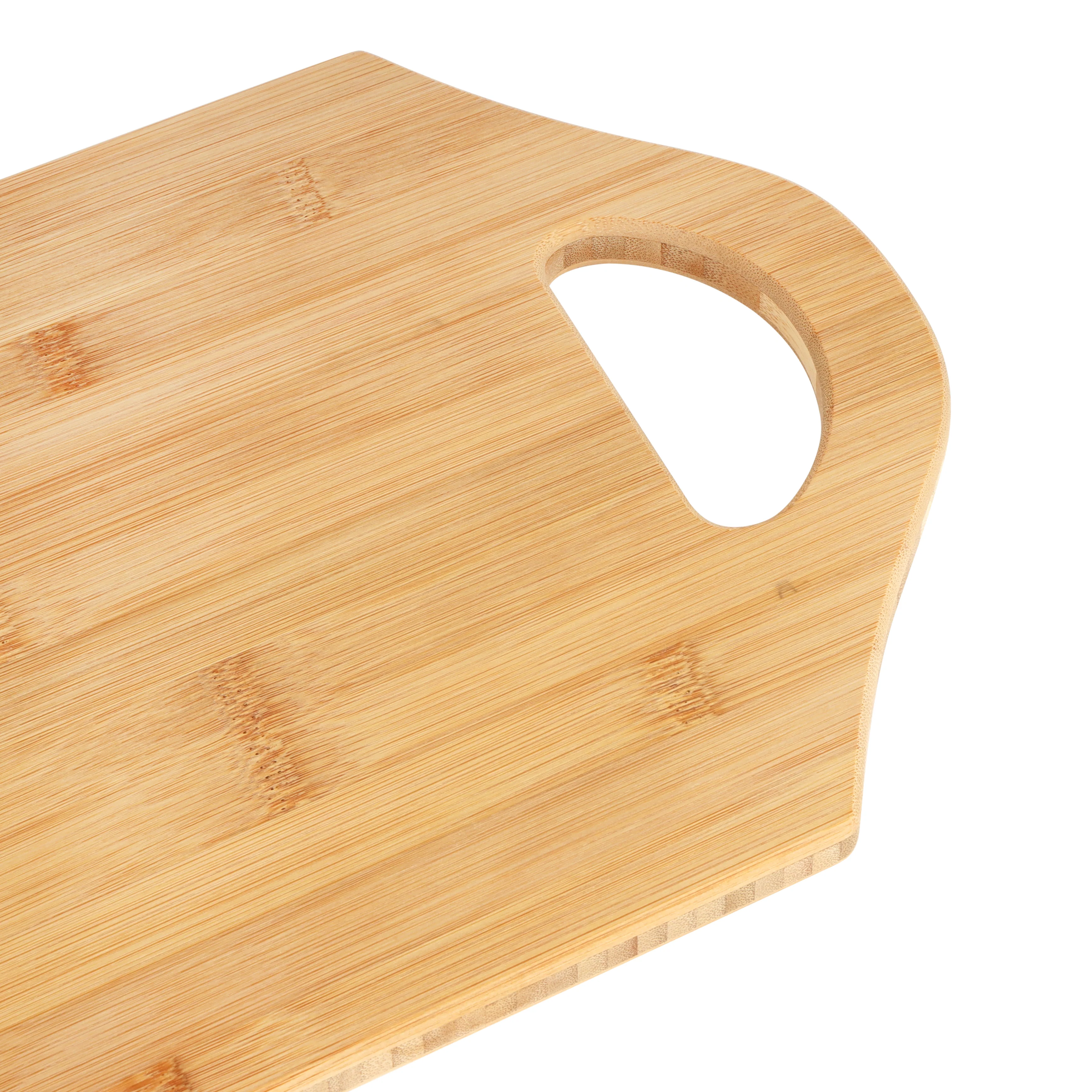 Royalford RF5380 Organic Bamboo Cutting Board | Ergonomic Handle |  Eco-Friendly, Durable & Naturally Antibacterial Kitchen Chopping Board for Vegetables, Meat & Bread - Image 4