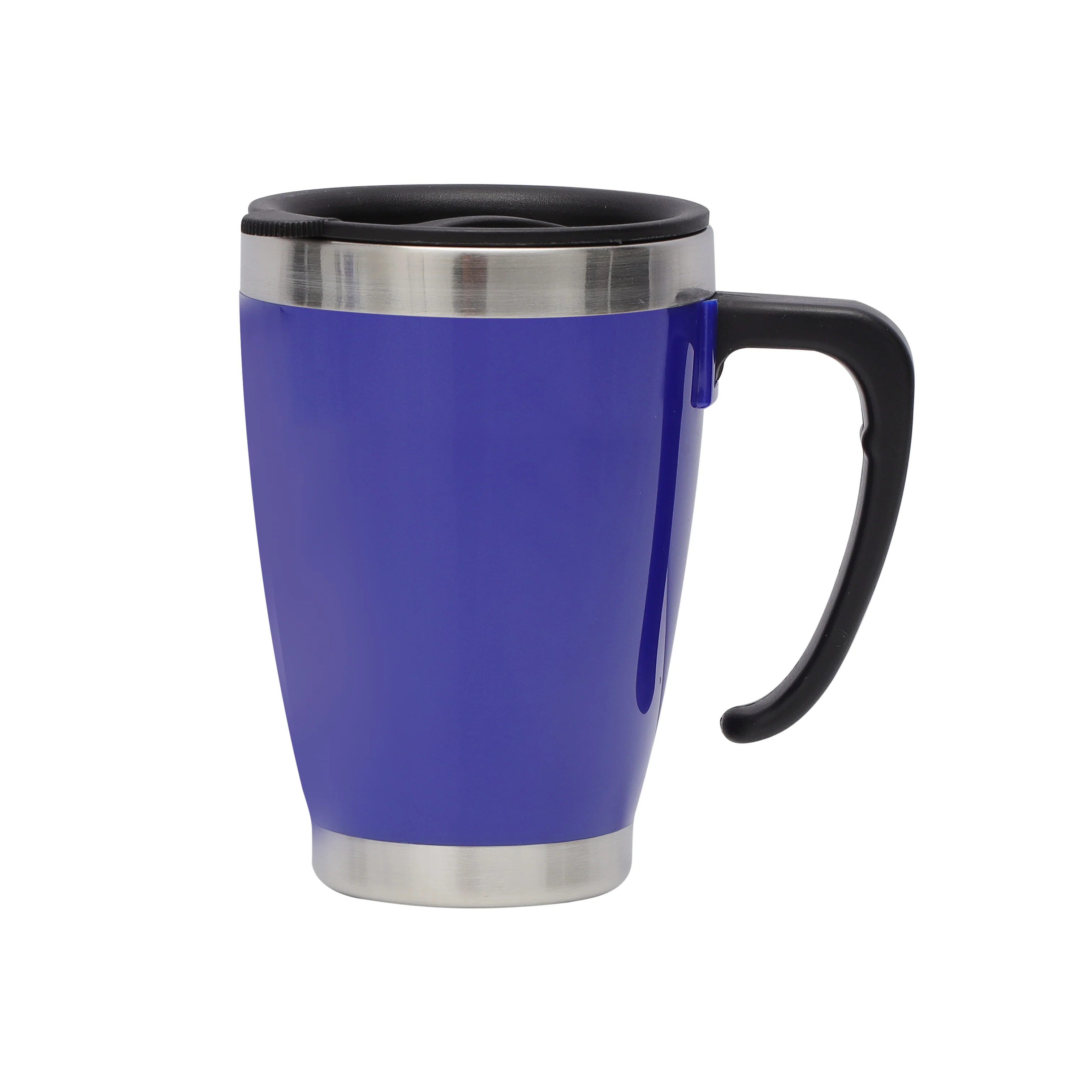 Royalford RF5483 Double Wall Travel Mug | 400ML Stainless Steel Insulated Coffee Mug | Leak Resistant Thermal Cup for Hot & Cold Drinks | Portable Travel Friendly Mug