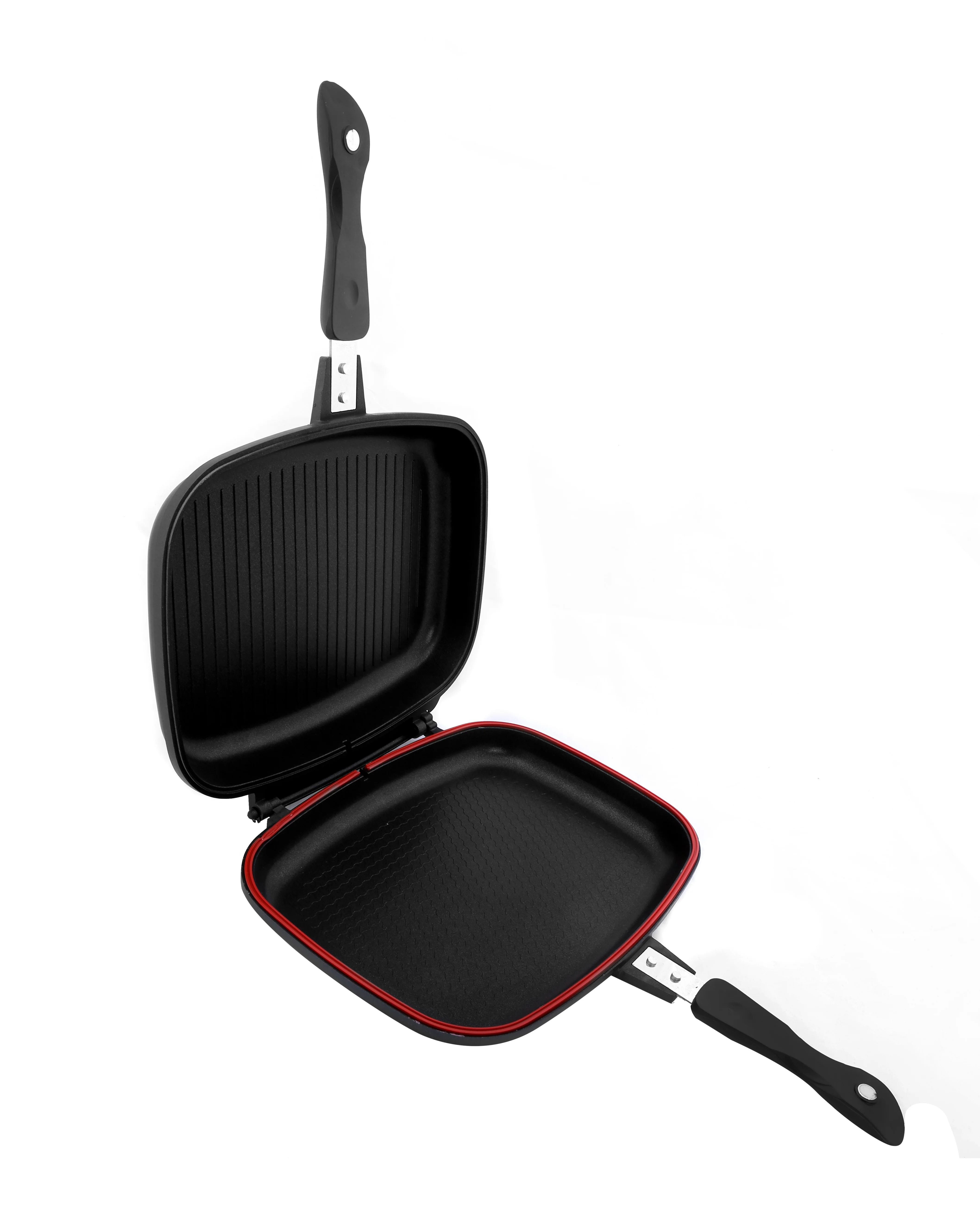 Royalford RF5515 32cm Double Grill Pan with Magnetic Lock | Non-Stick Double Sided Grill Pan for Chicken, Seafood, Meat & Vegetables for Gas & Electric Cooktops Home Use - Image 2