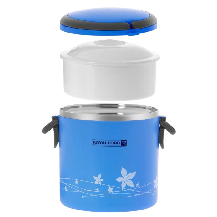 Royalford RF5650BL 2-in-1 Lunch Box 1.80L | Stainless Steel Inner | Leak-Proof Locking Lid| Insulated Design and Portable Food Container for Office, School & Travel - Image 4