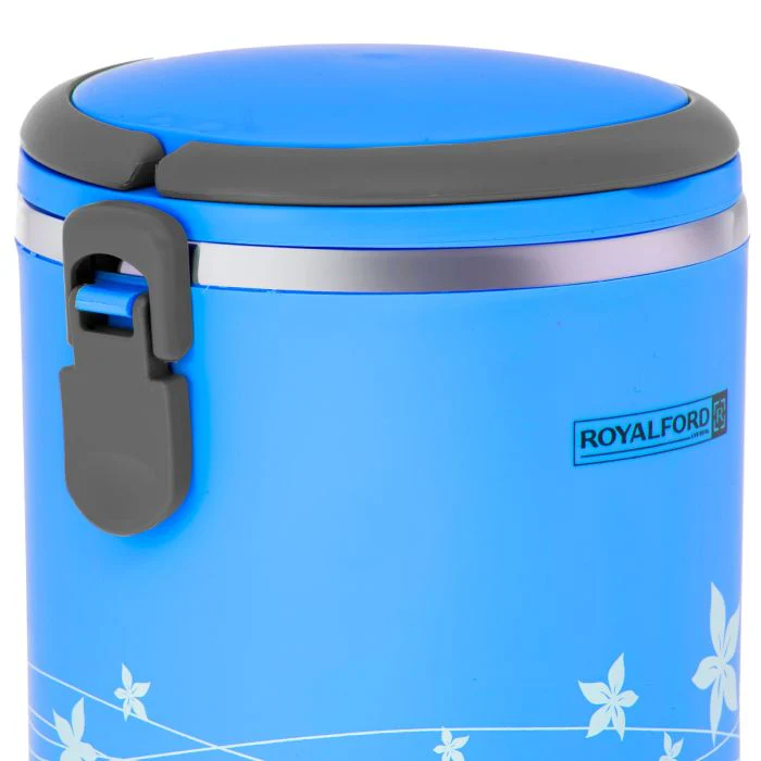 Royalford RF5650BL 2-in-1 Lunch Box 1.80L | Stainless Steel Inner | Leak-Proof Locking Lid| Insulated Design and Portable Food Container for Office, School & Travel - Image 6