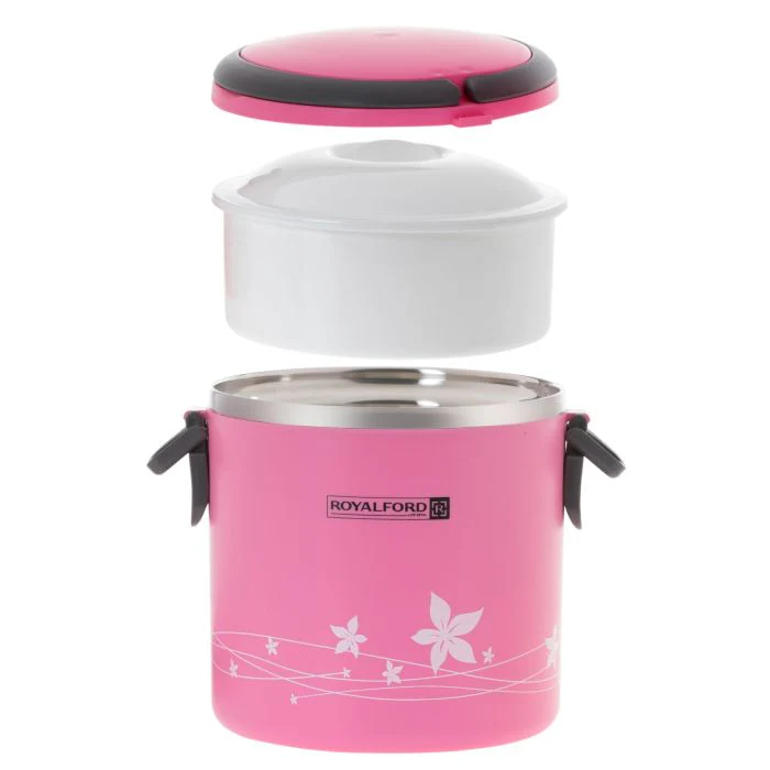 Royalford RF5650PN 2-in-1 Lunch Box 1.80L |  Stainless Steel Inner|  Leak-Proof Locking Lid|  Thermal Insulation & Durable Food Container for Office, School & Travel Use - Image 4