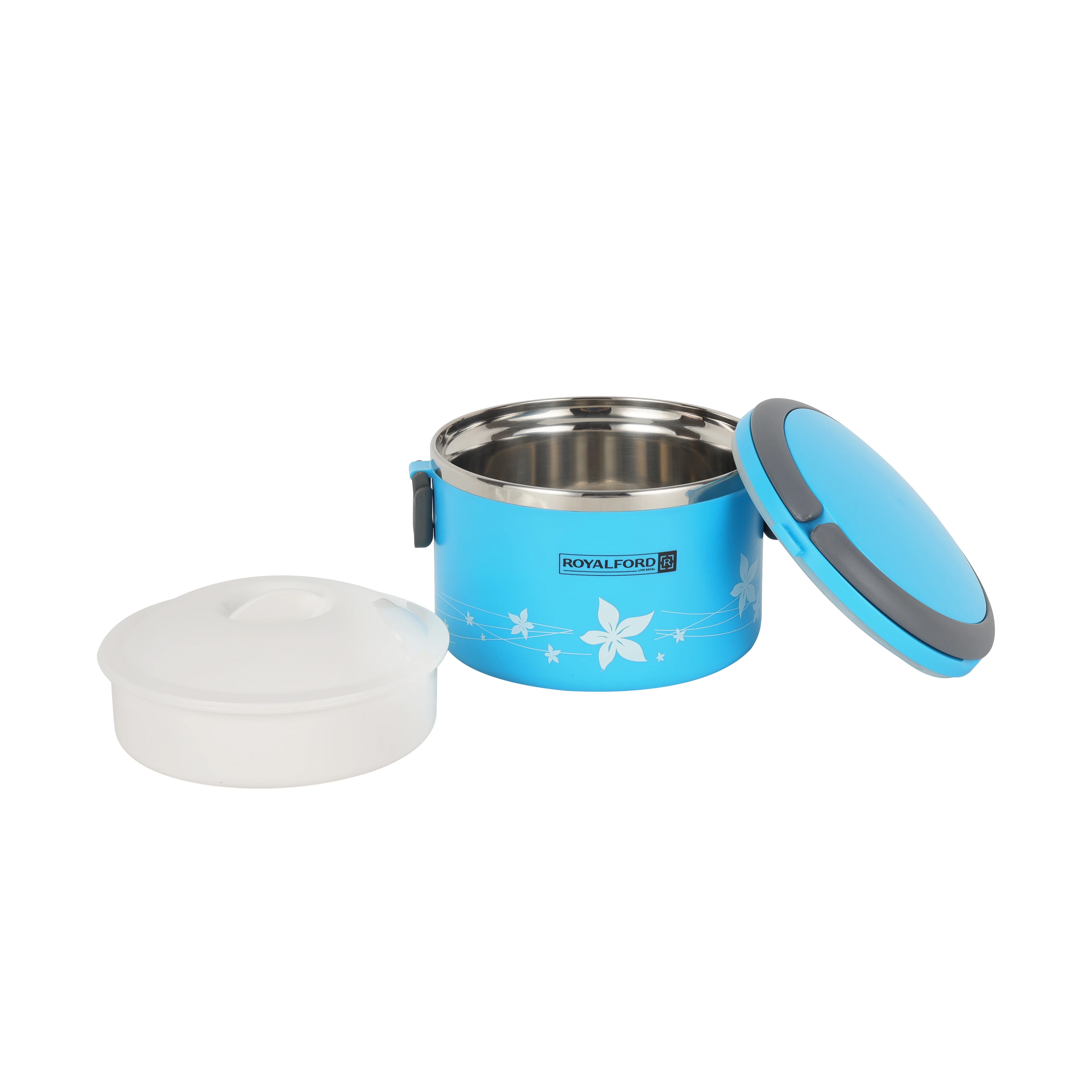 Royalford RF5651 2 in 1 Lunch Box 1.0L|Stainless Steel Inner Casing | BPA Free Food Grade Material | Super PU Insulated Leak Resistant Tiffin Box for School & Office Use - Image 4