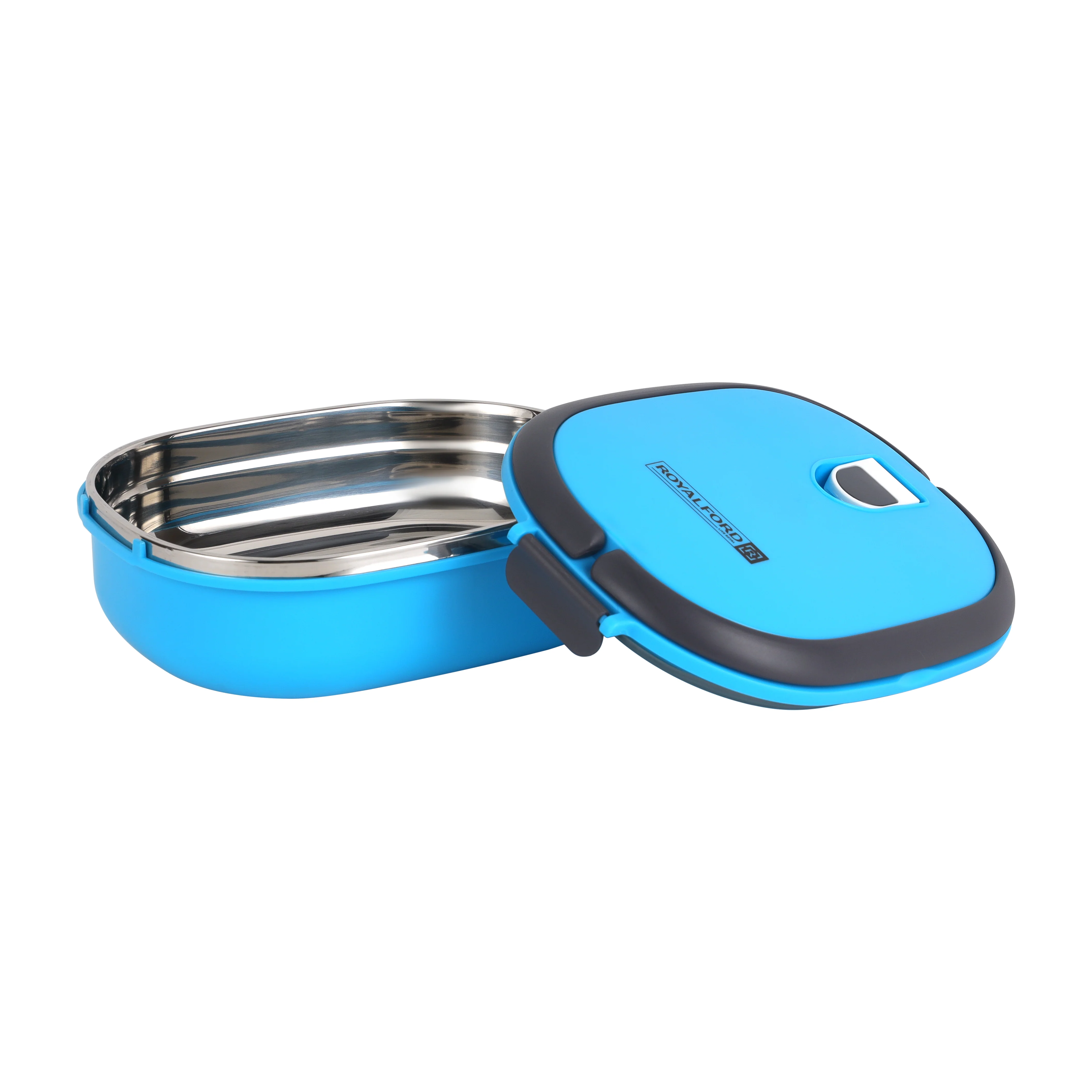 Royalford RF5652GR 0.9L Stainless Steel Lunch Box | BPA Free Insulated Food Container |  Secure Lock Lid | Leak-Resistant Design & Durable Outer Body | Easy to clean - Image 3