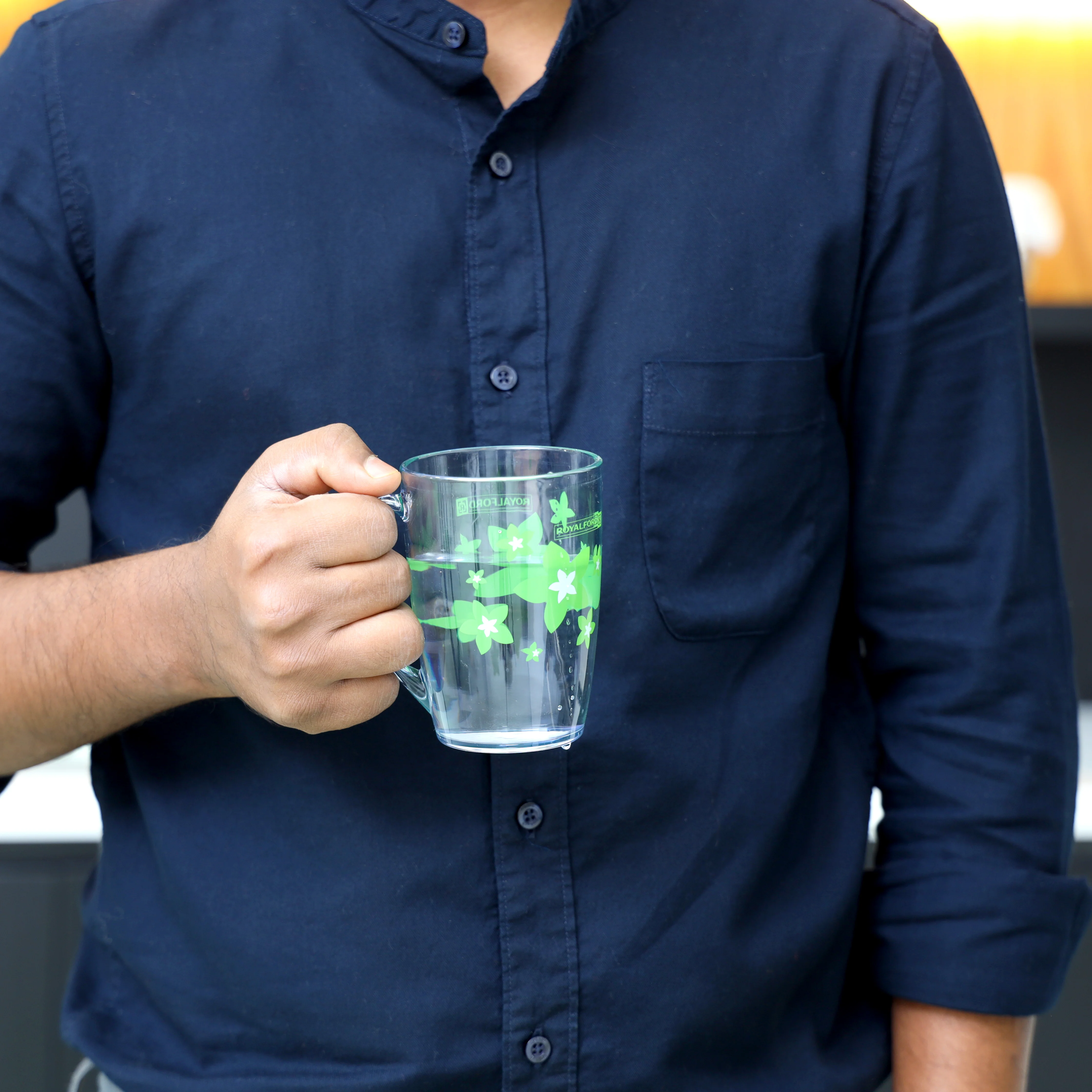 Royalford RF5656GR 350ml Water Cup| Lid features durable plastic build and sturdy handle| spill-resistant lid, perfect for daily use at home, office, or travel| - Image 2