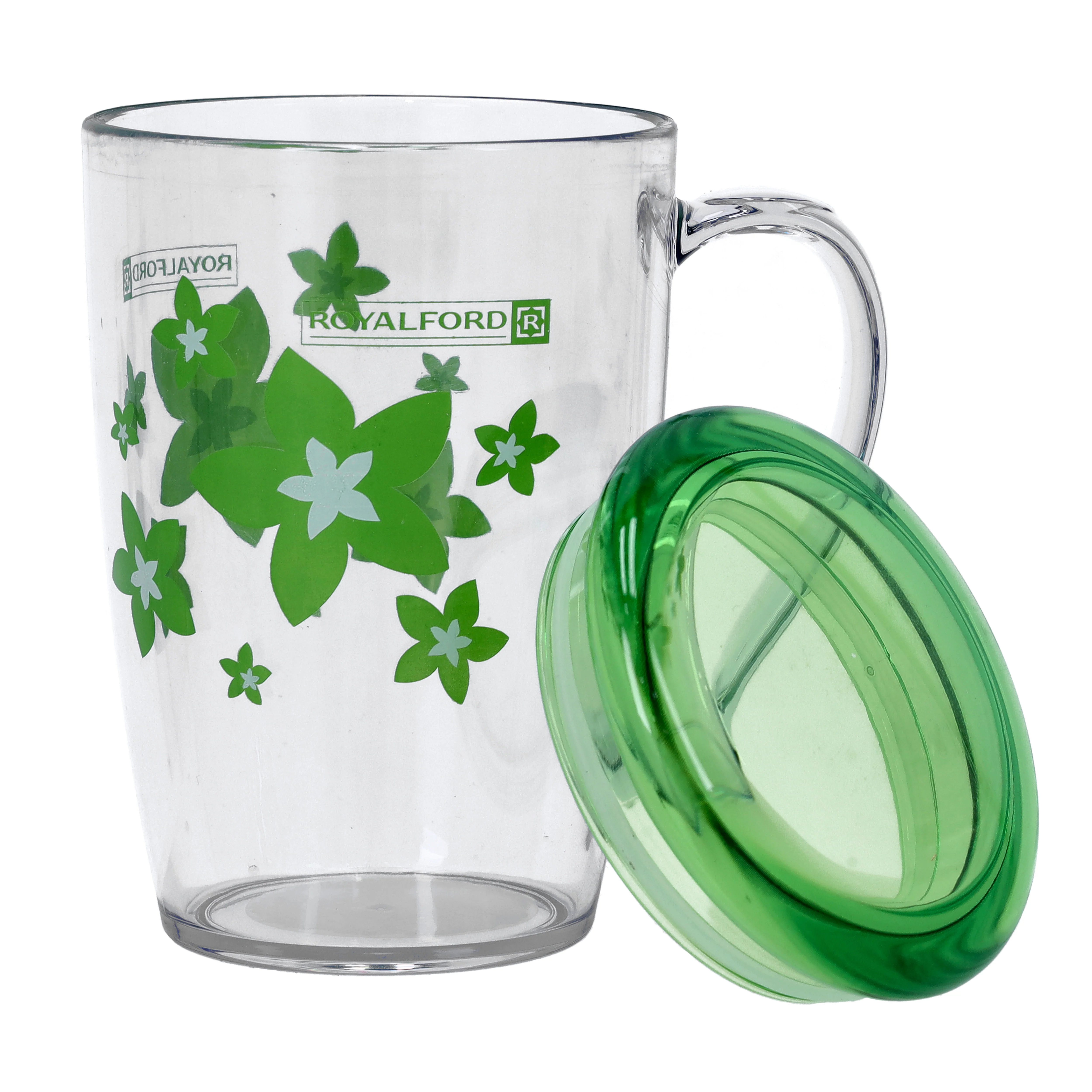 Royalford RF5656GR 350ml Water Cup| Lid features durable plastic build and sturdy handle| spill-resistant lid, perfect for daily use at home, office, or travel| - Image 5